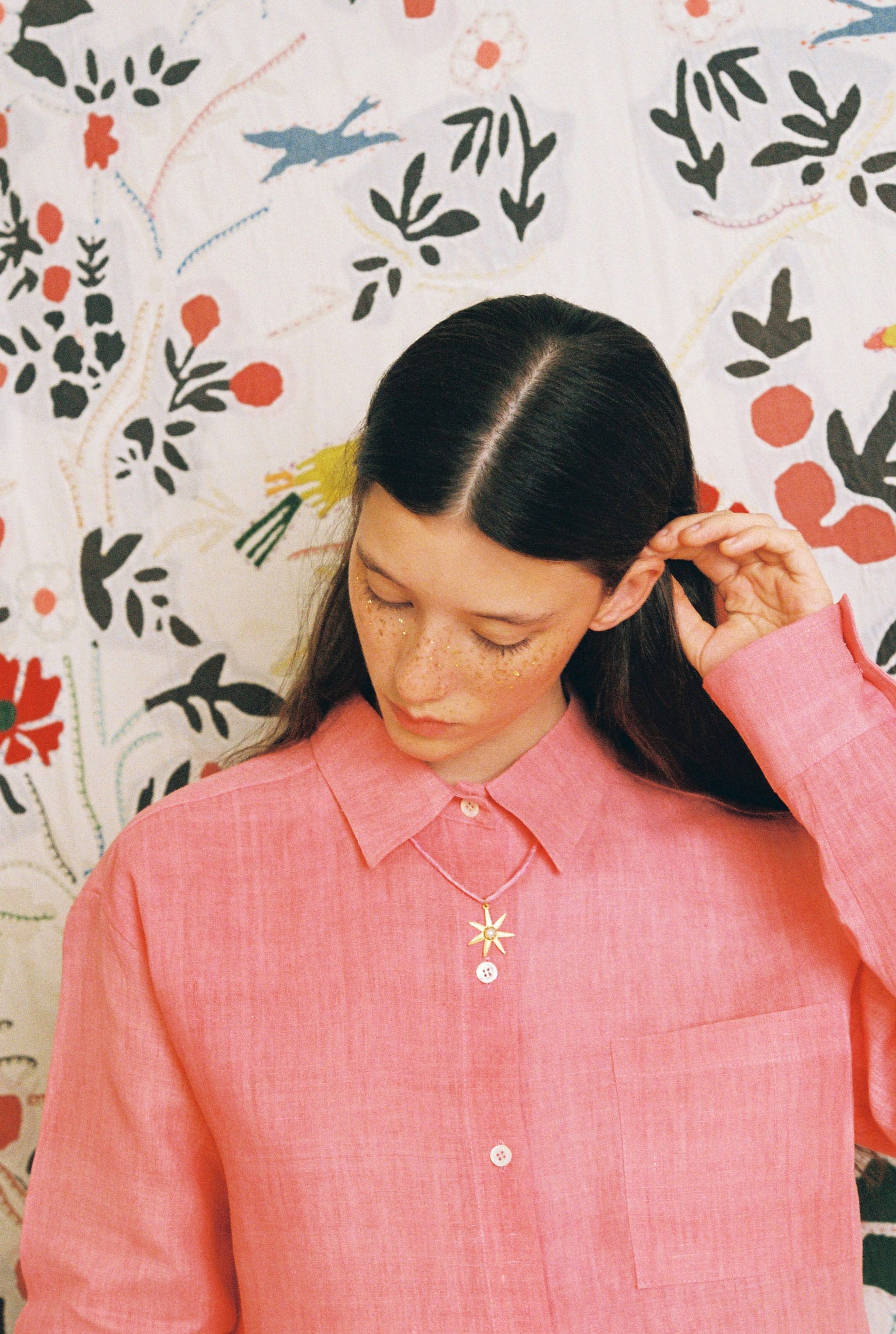 Atlas gold silk necklace