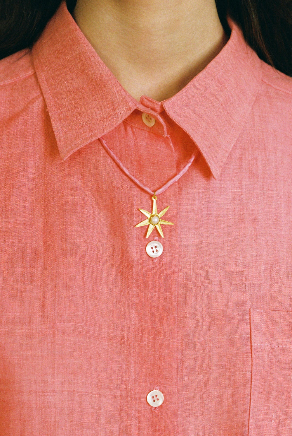 Atlas gold silk necklace