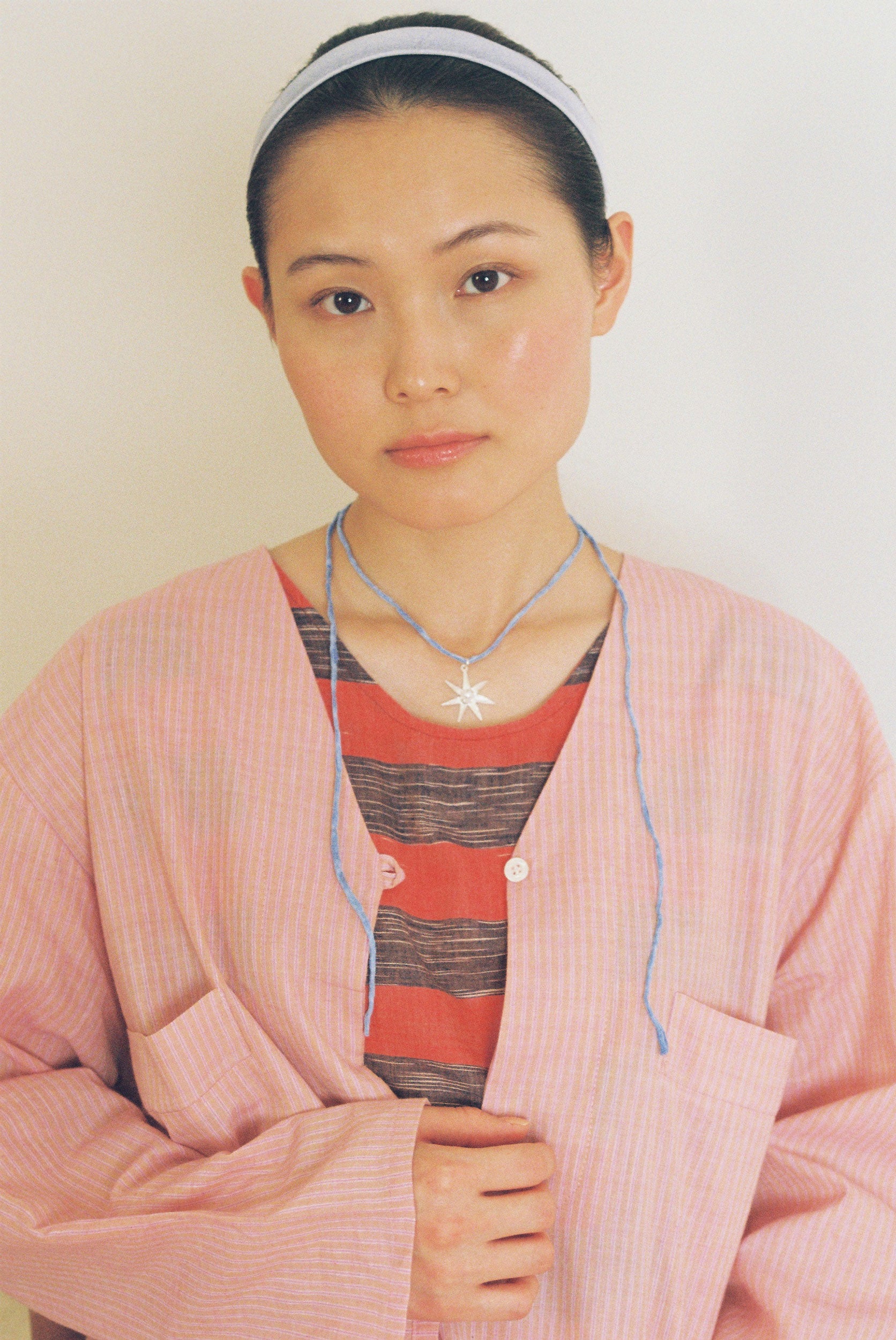 Atlas silver silk choker