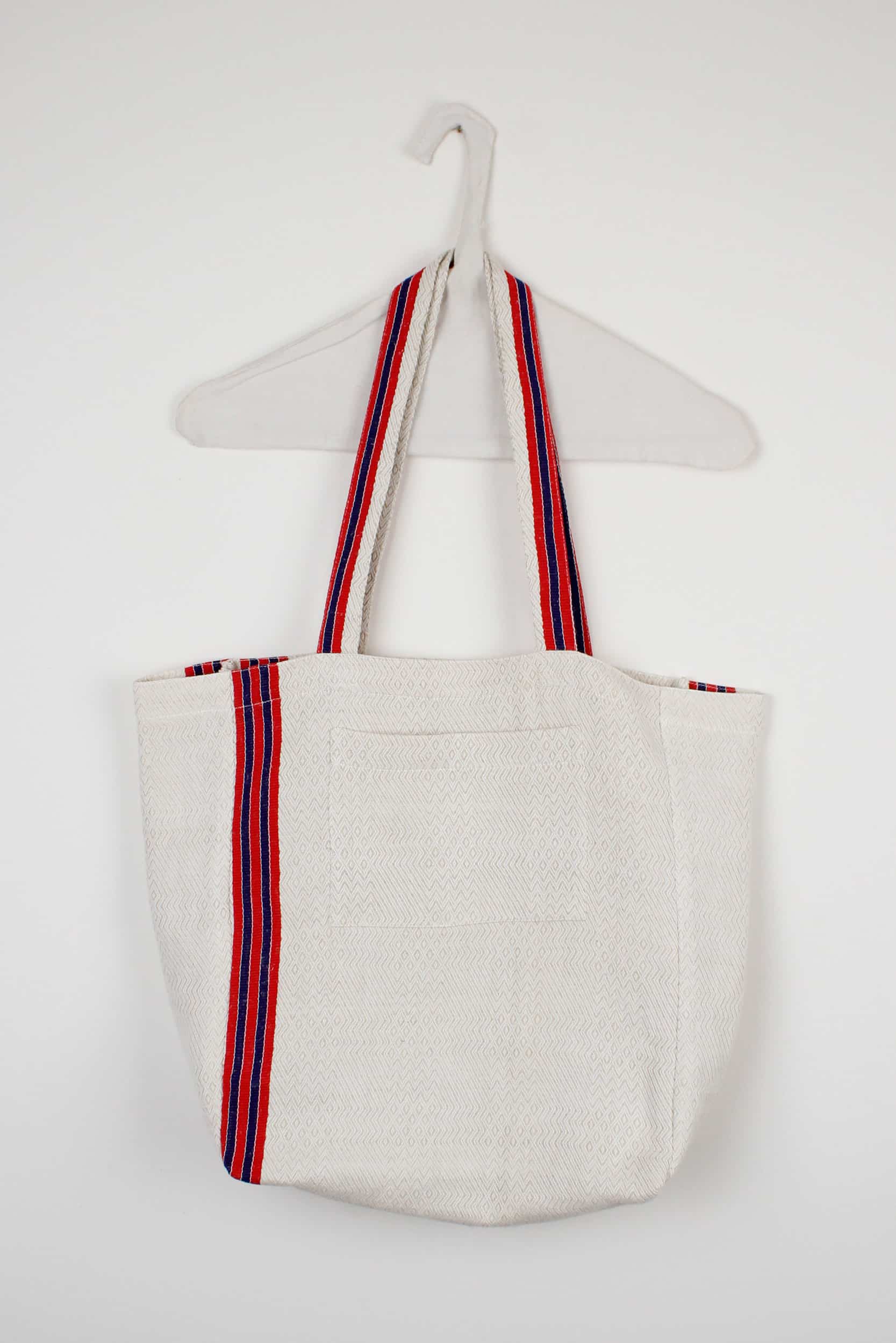 Red & blue stripe bag