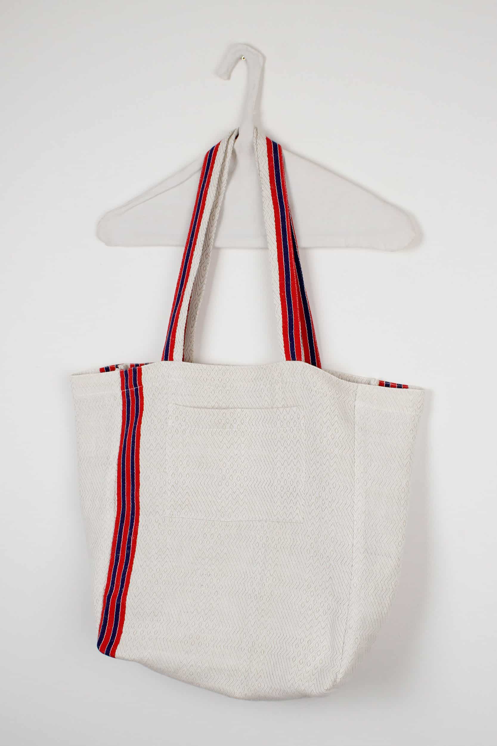 Red & blue stripe bag