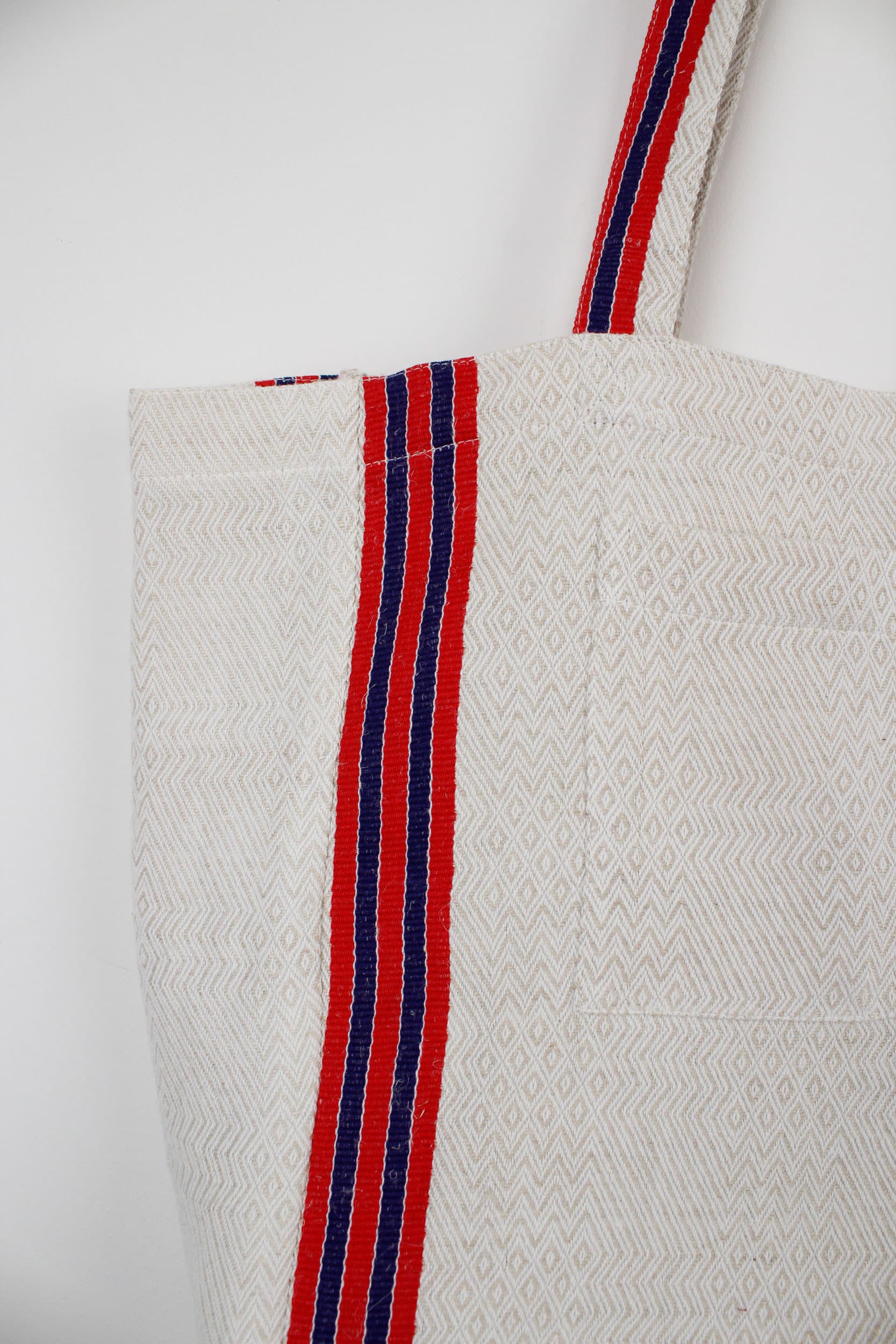 Red & blue stripe bag