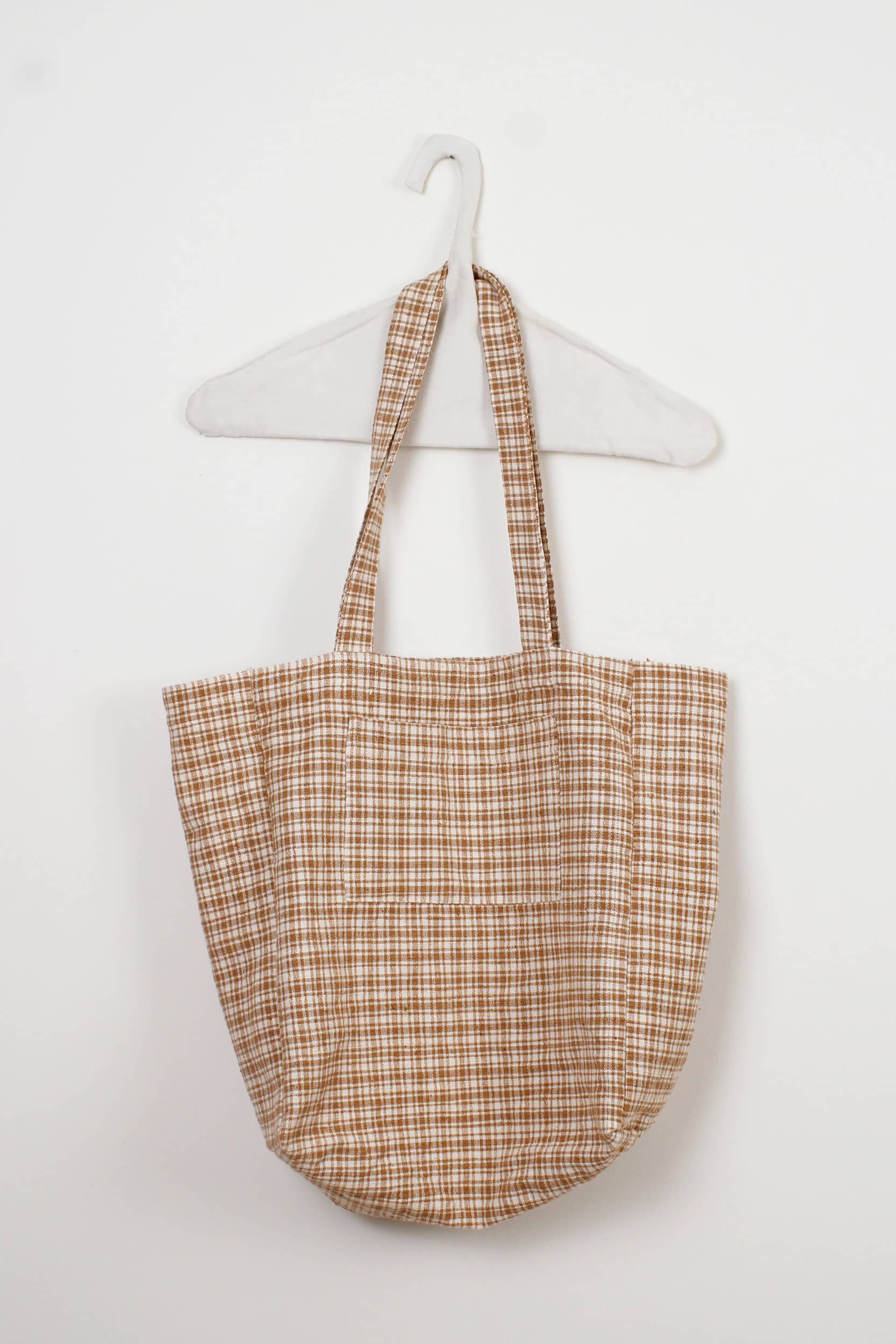 Brown checkered bag
