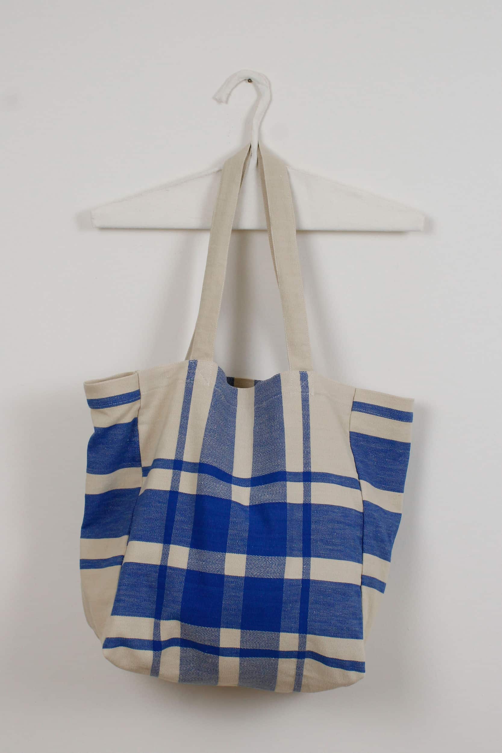 Blue plaid bag