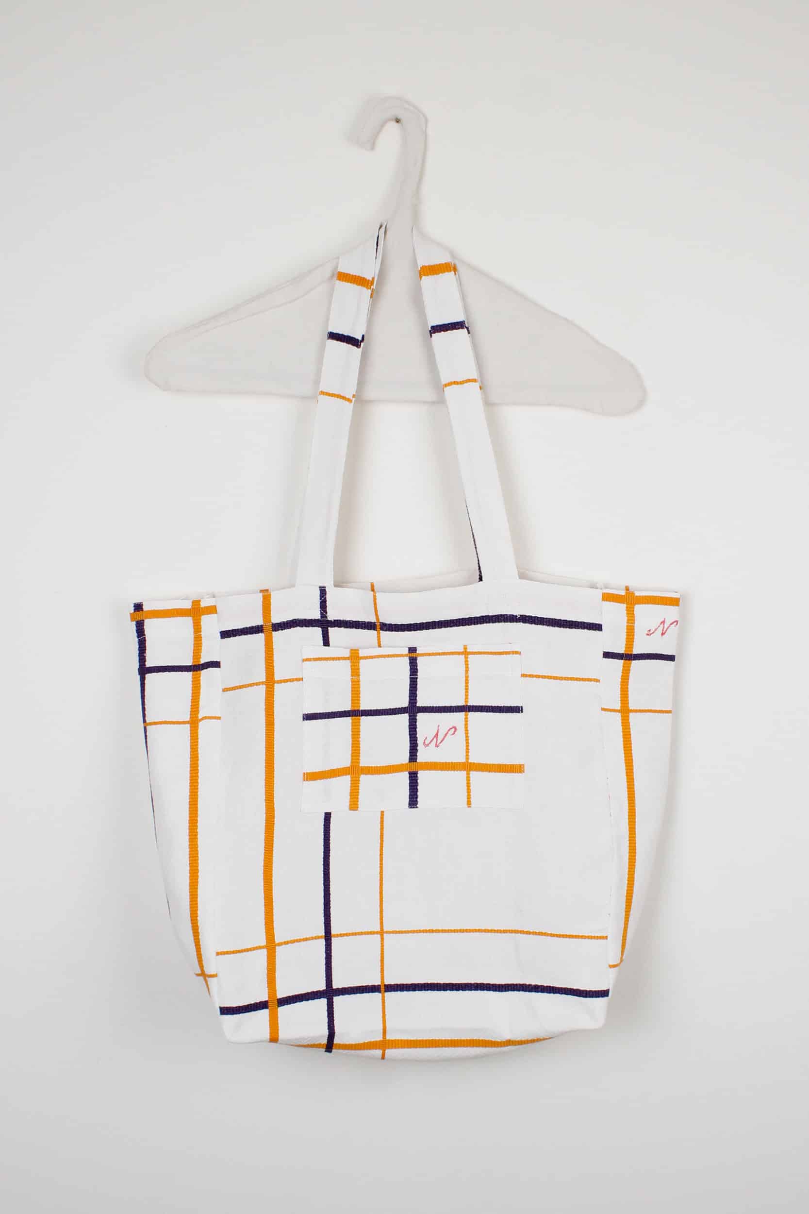 Blue & yellow stripes bag