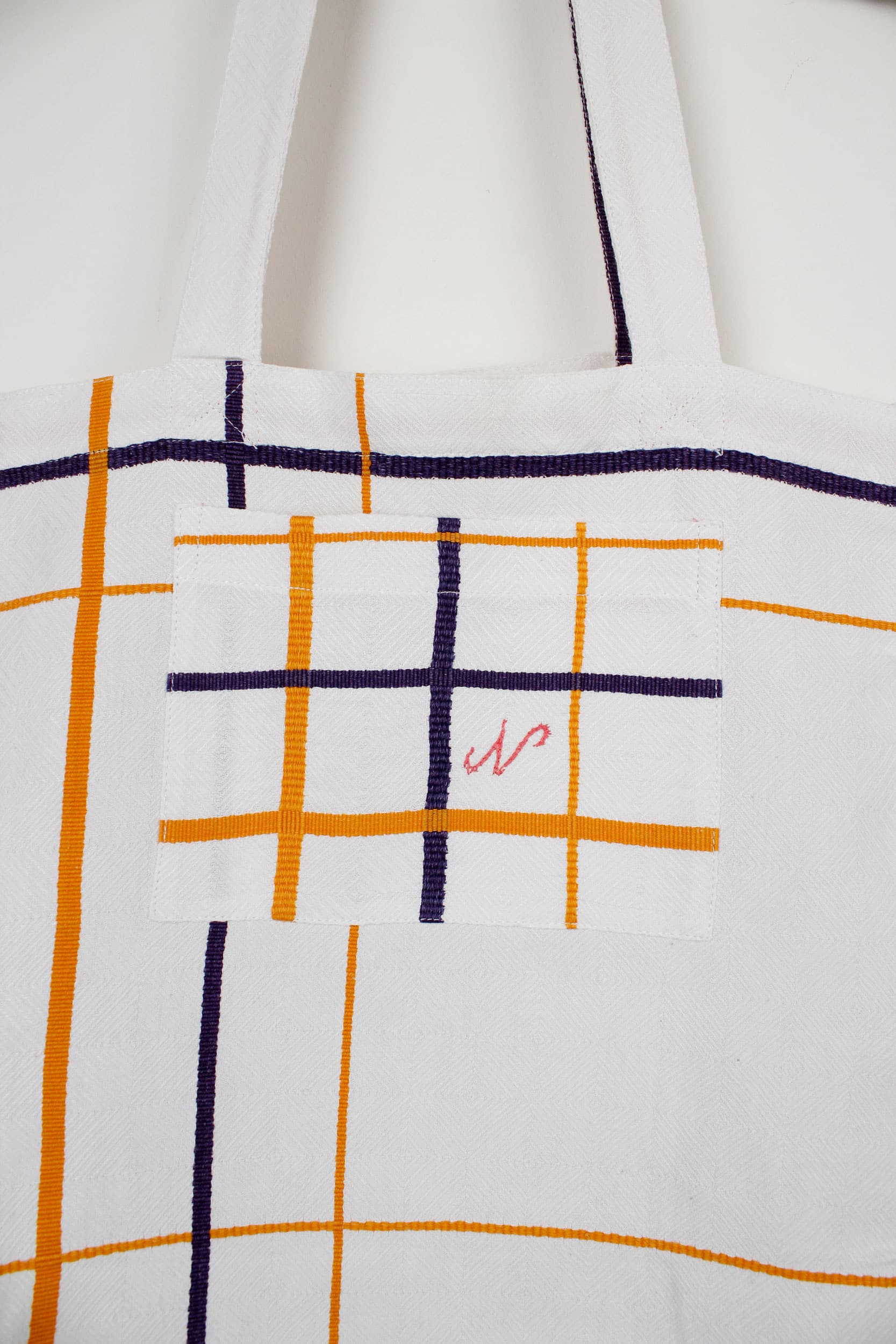 Blue & yellow stripes bag