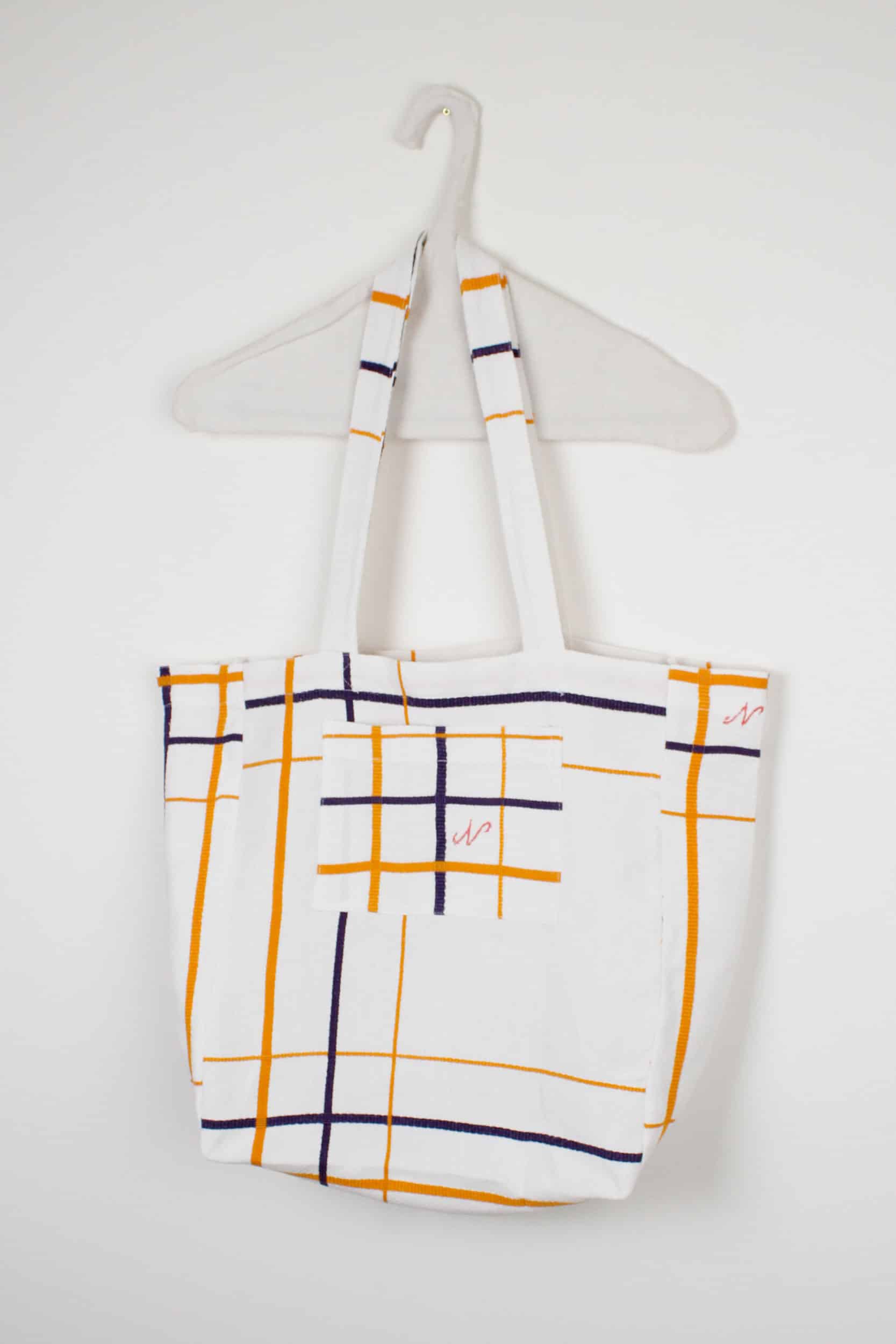 Blue & yellow stripes bag
