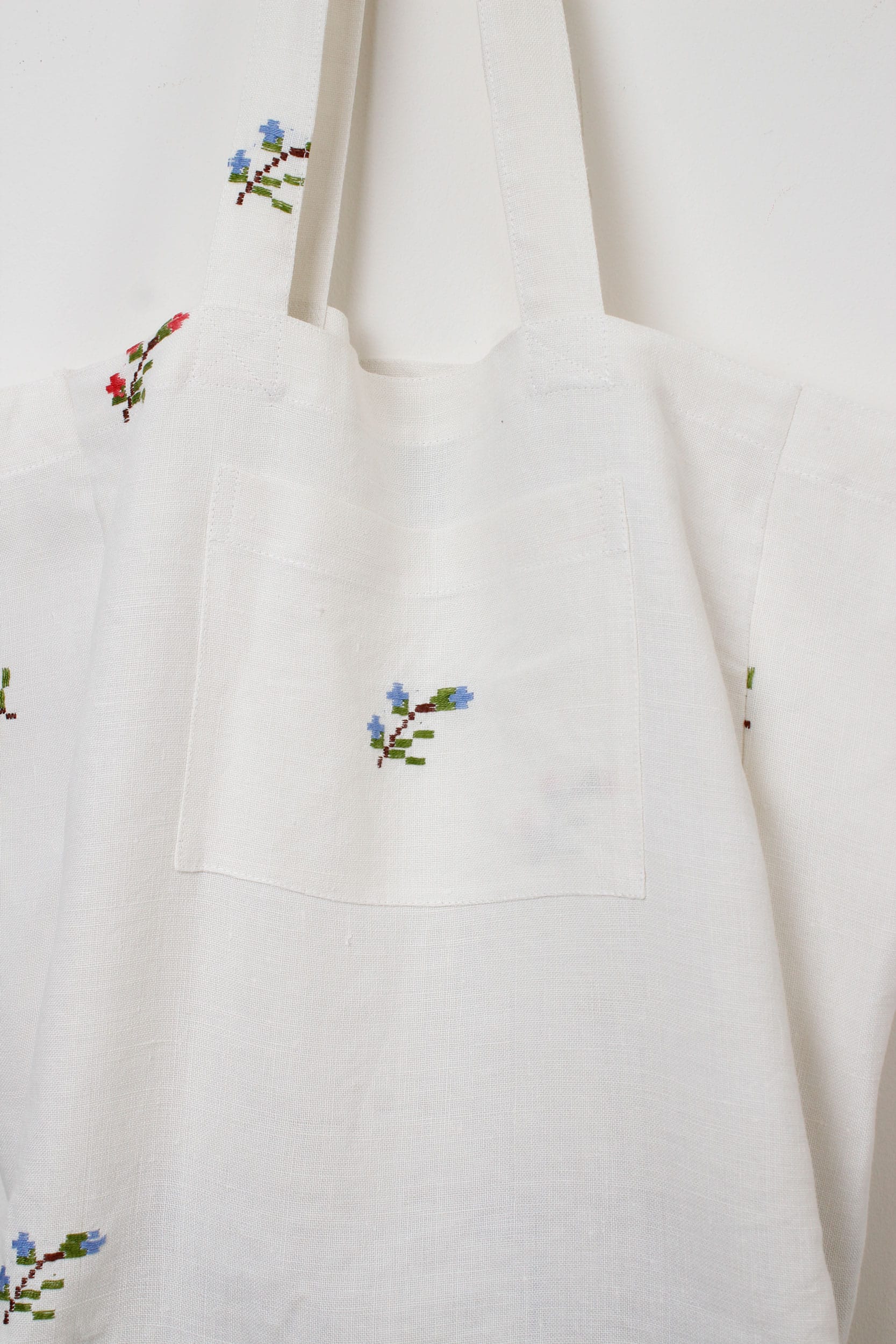 Blue & red flowers bag