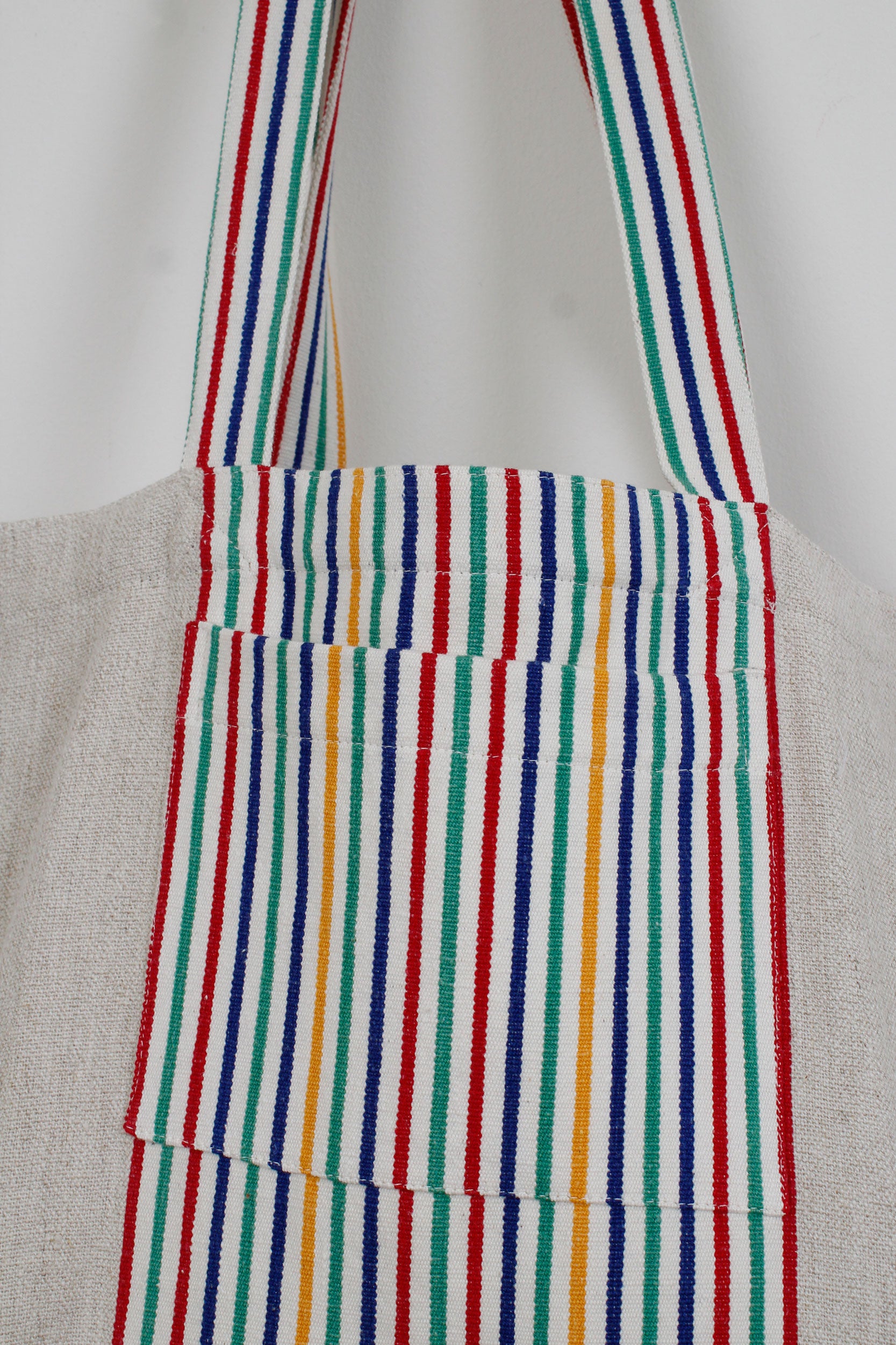 Colorful striped linen bag