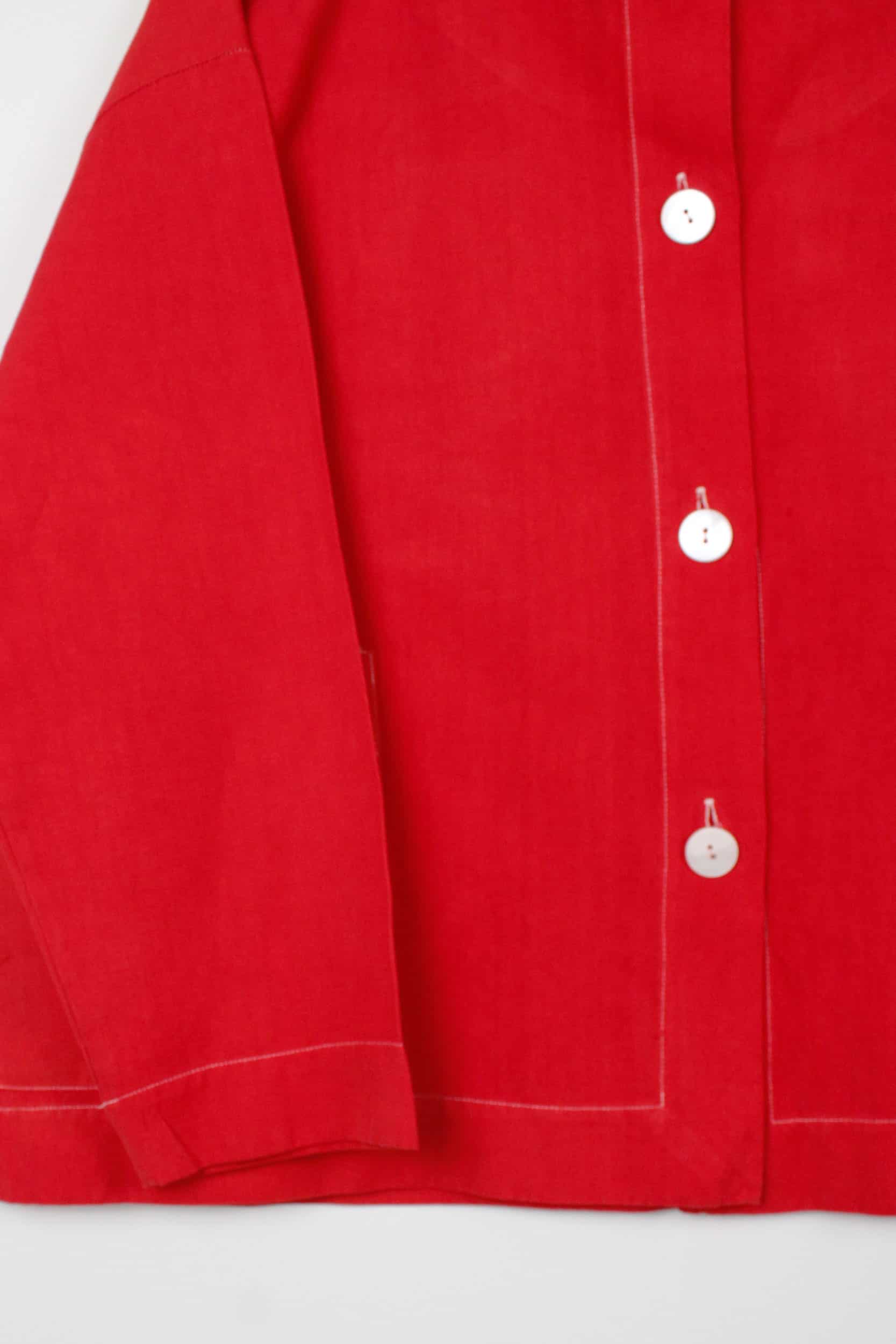 Red dyed boat neck shirt