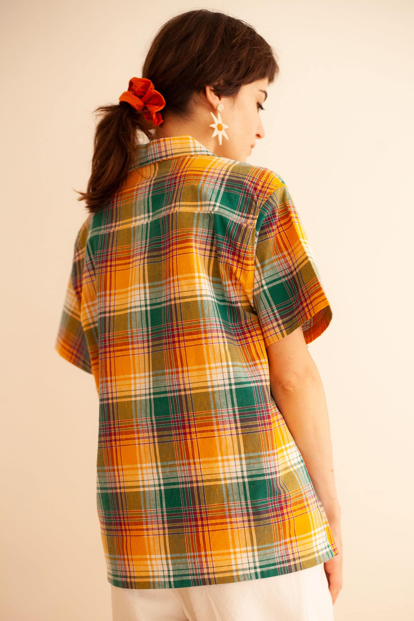 Yellow & green plaid shirt