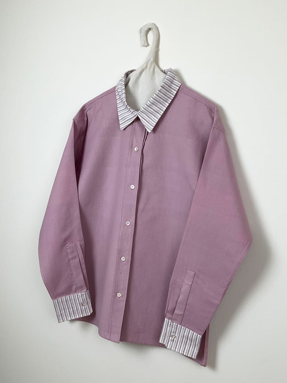 Lilac & striped shirt