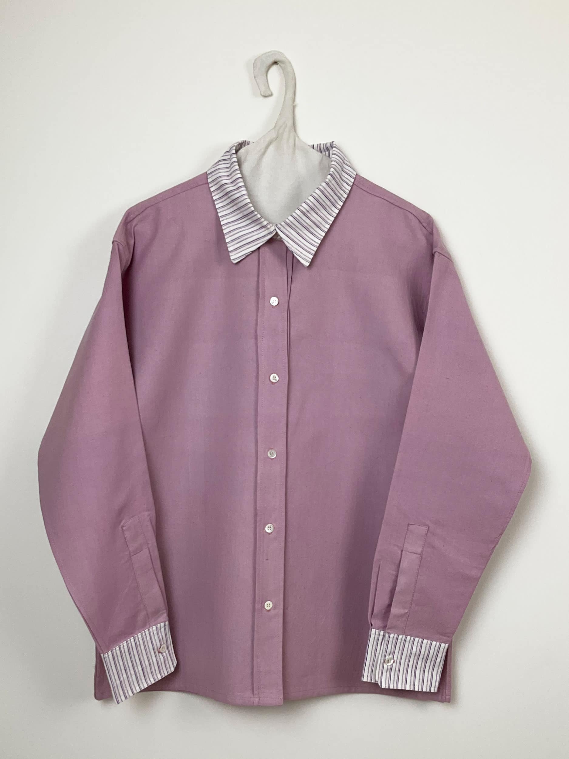 Lilac & striped shirt