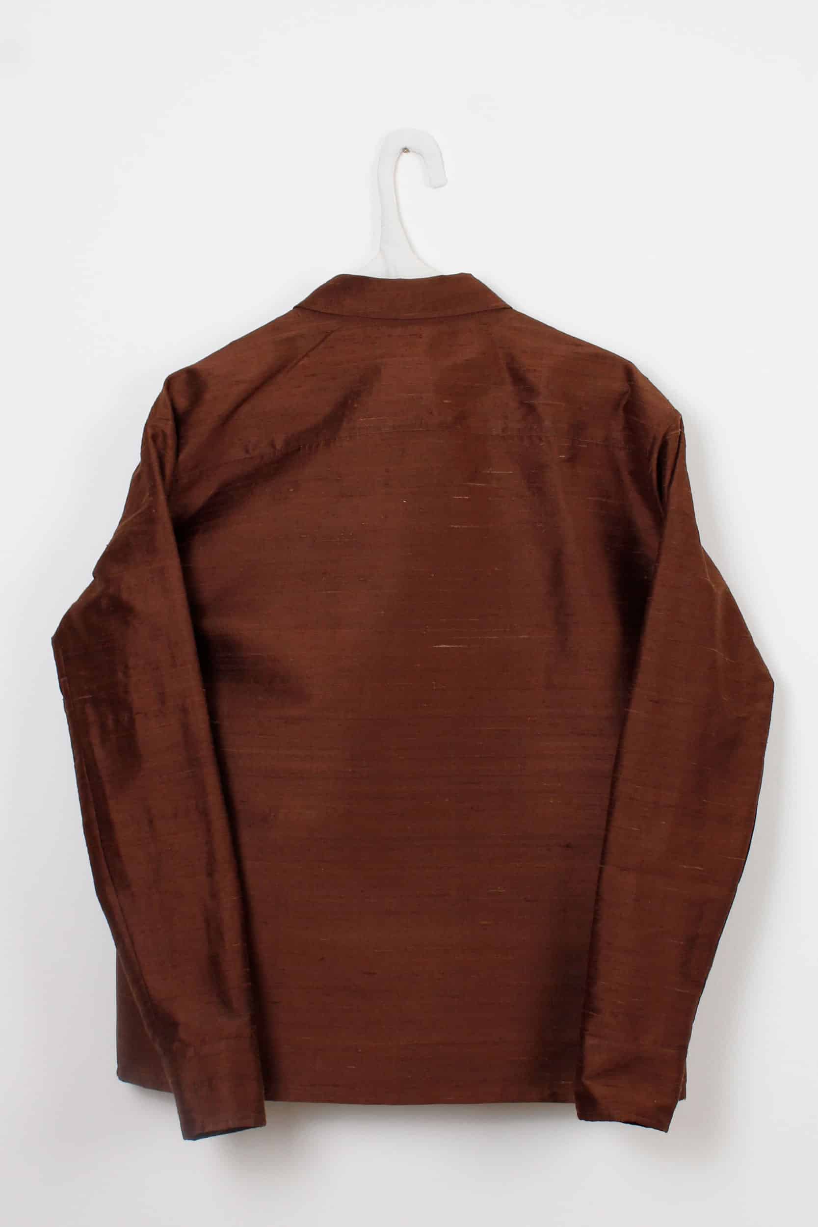 Brown Indian wild silk shirt