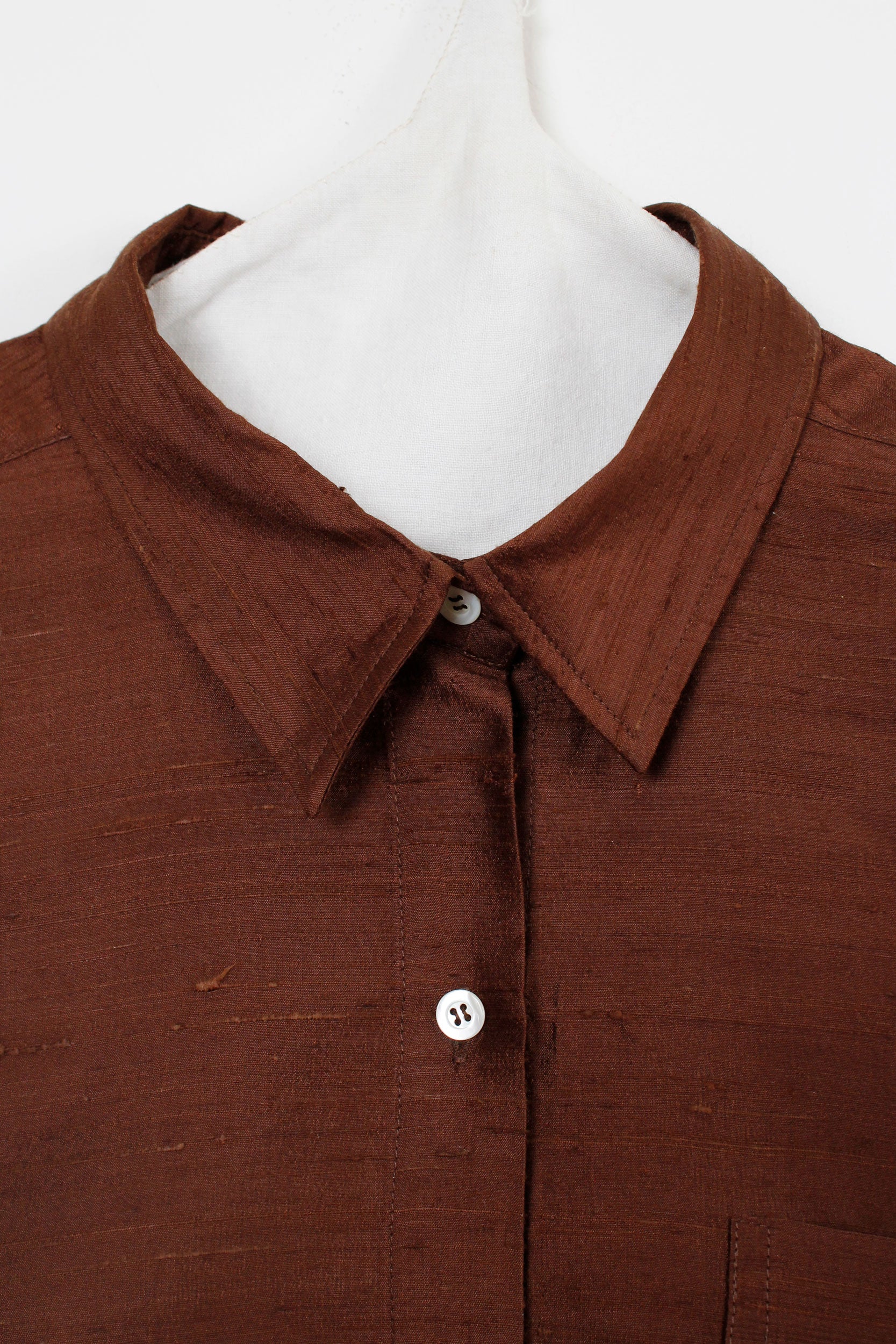 Brown Indian wild silk shirt