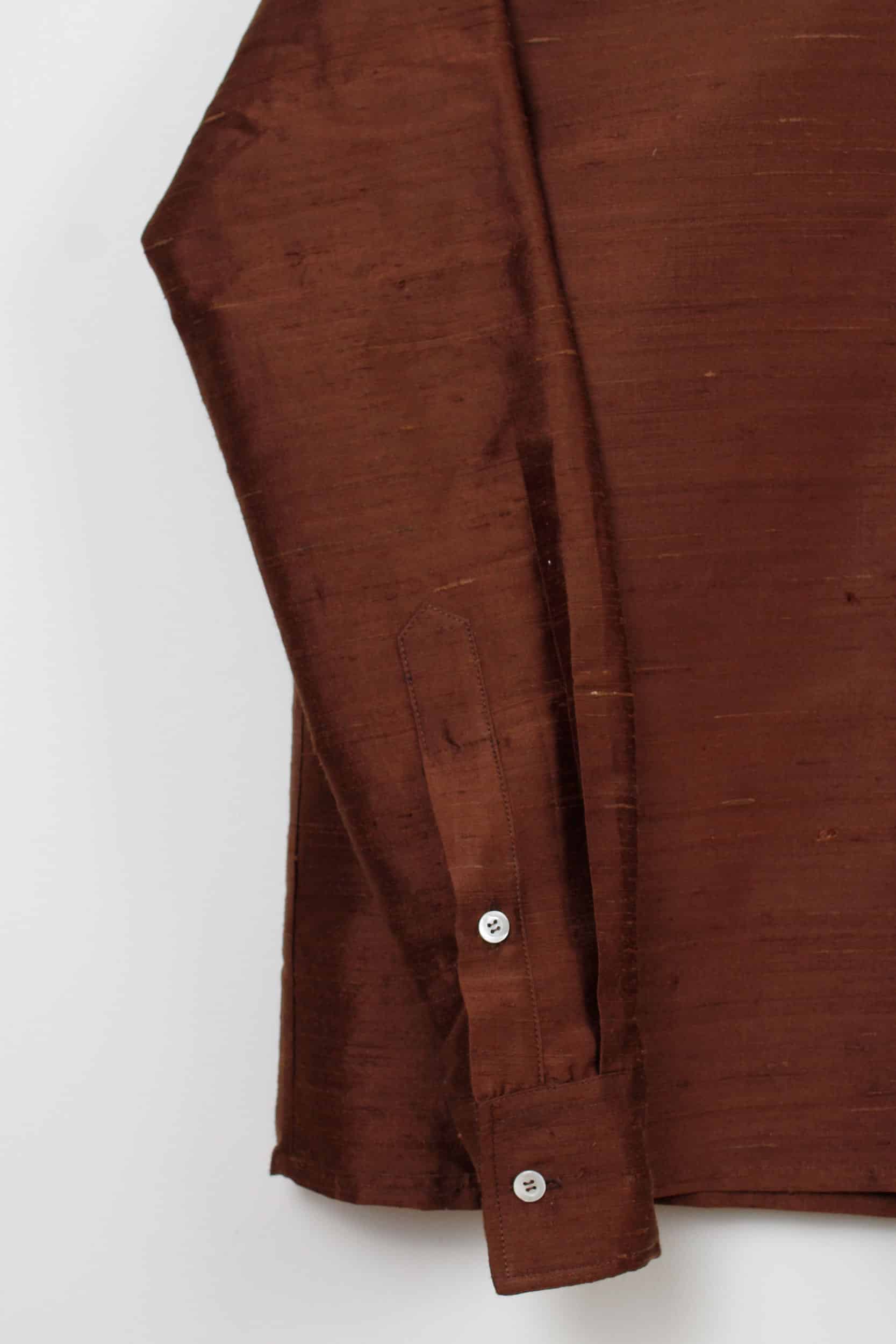 Brown Indian wild silk shirt