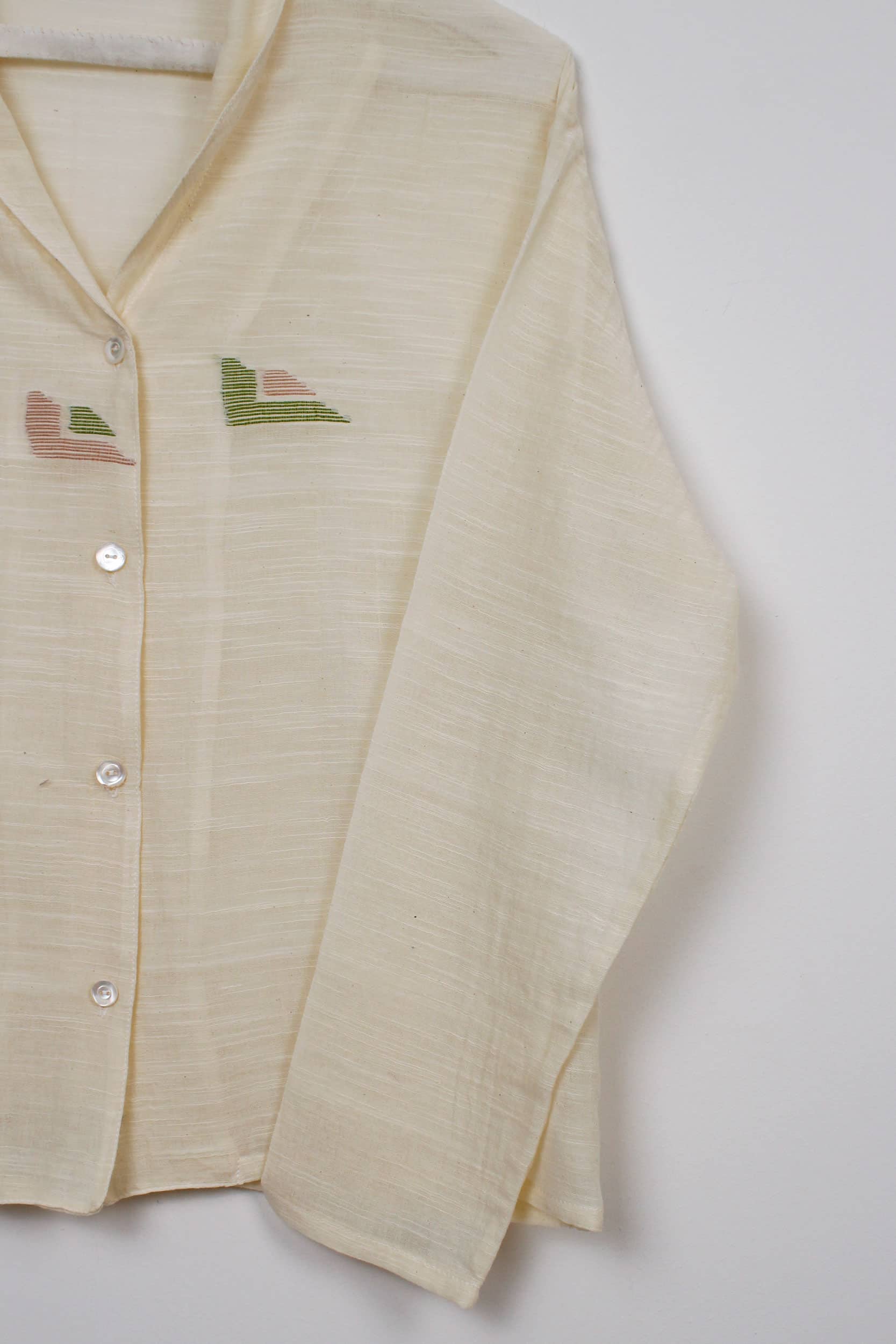 Beige khadi lapels short shirt