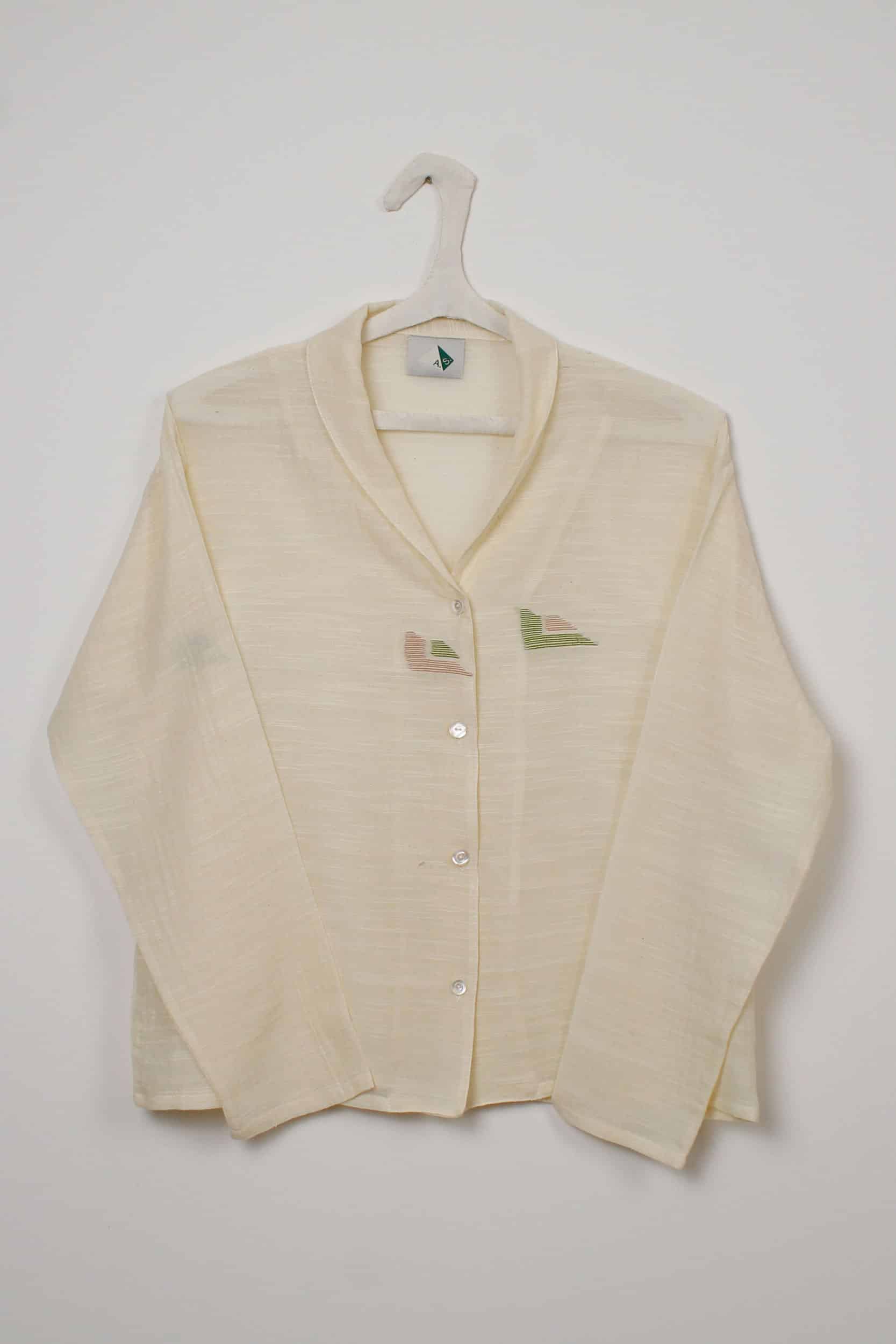 Beige khadi lapels short shirt