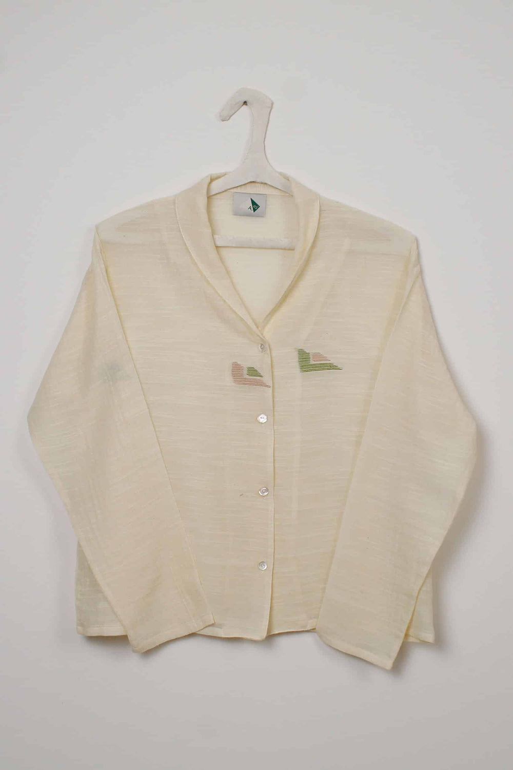 Beige khadi lapels short shirt