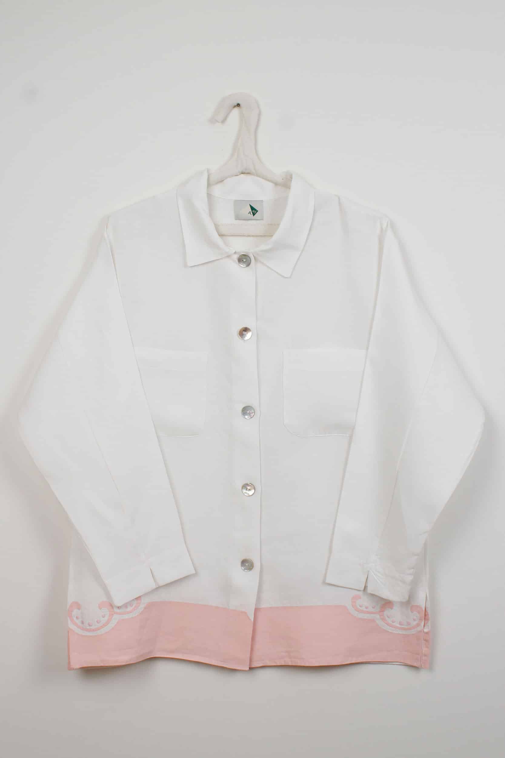 Pink hemstitch long shirt (Large size)