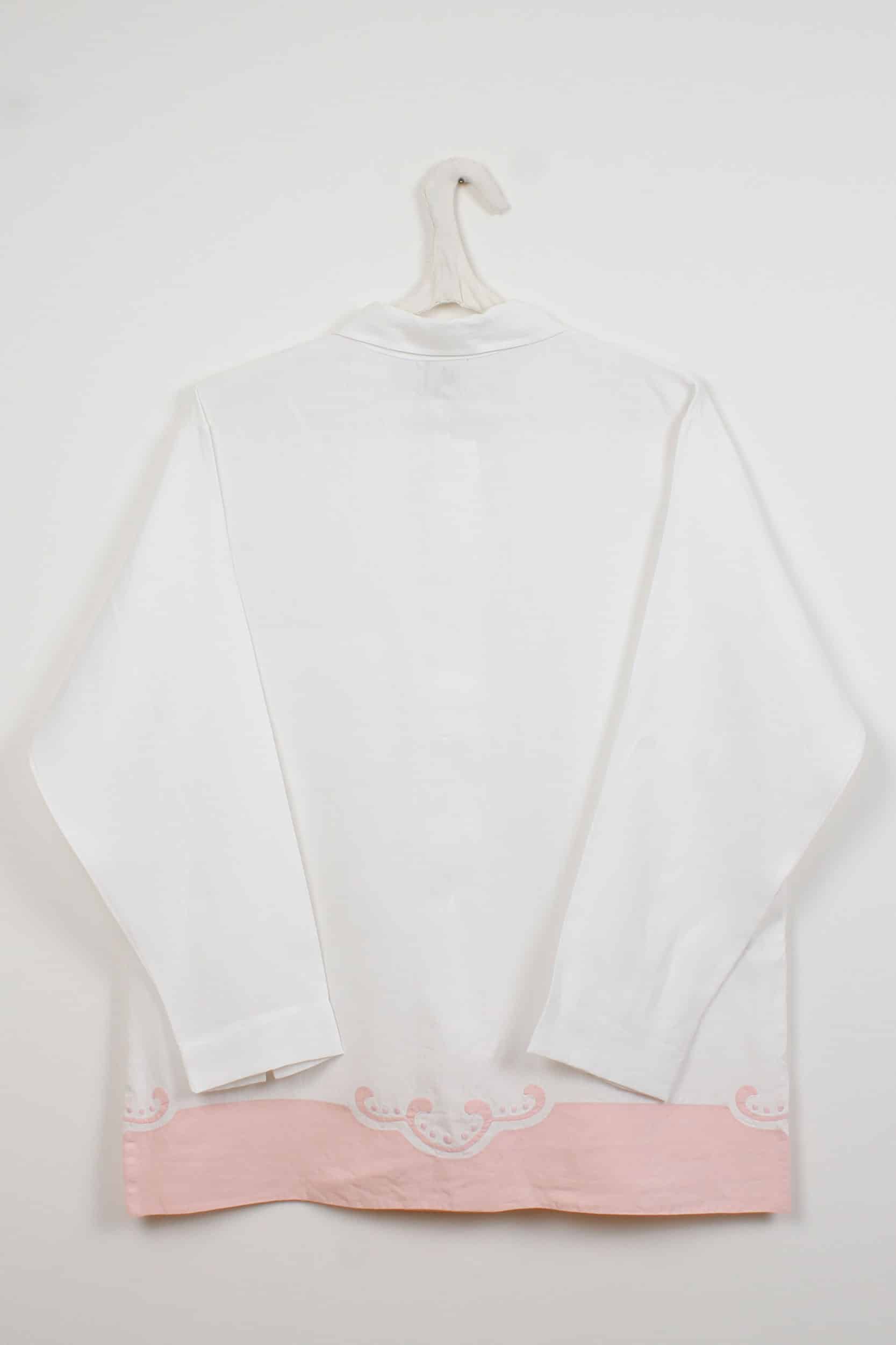 Pink hemstitch long shirt (Large size)