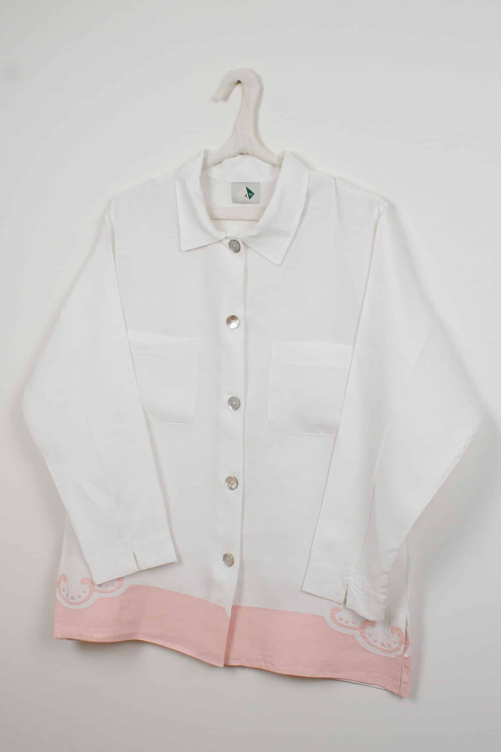 Pink hemstitch long shirt (Large size)