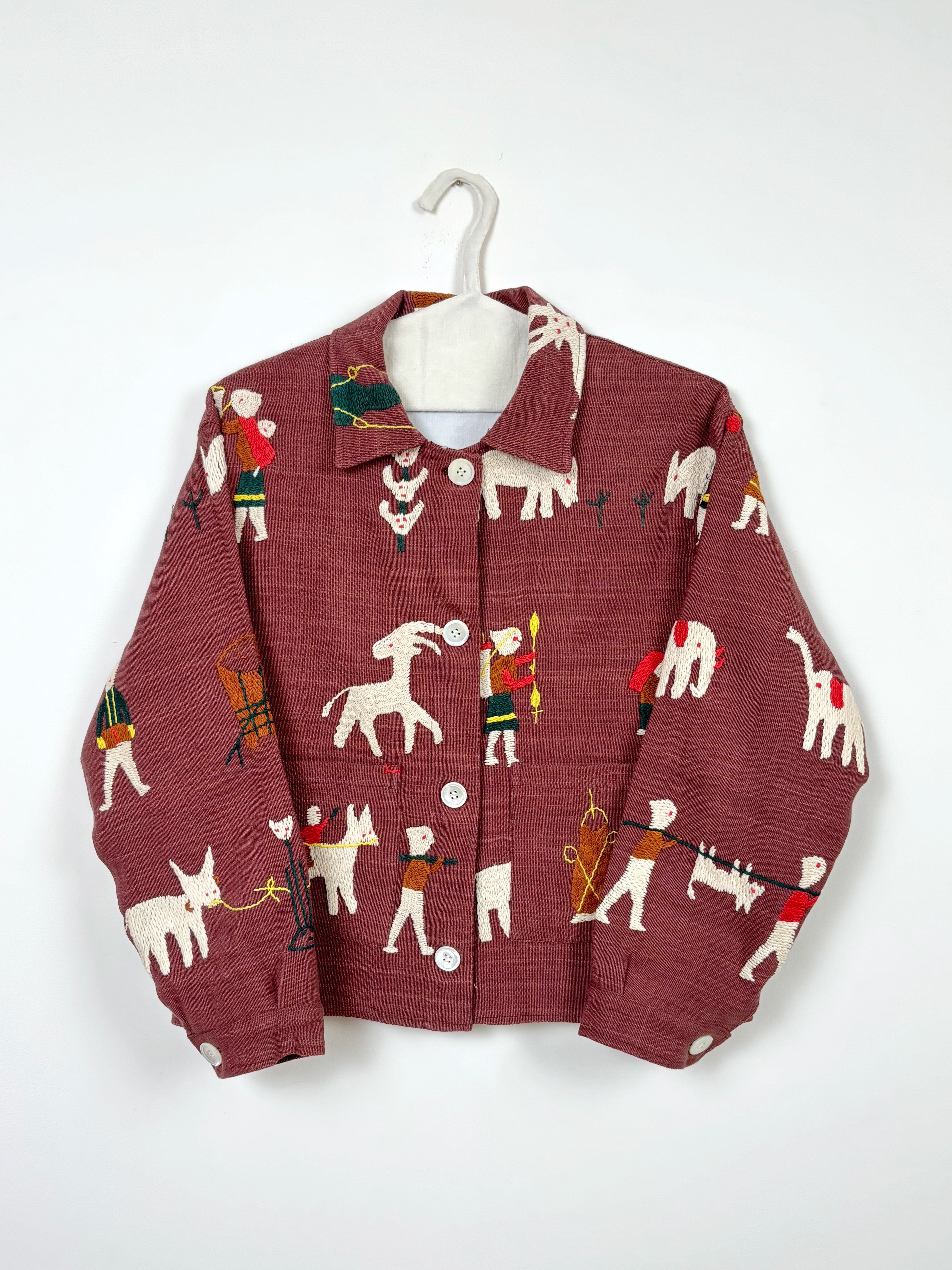 Children on donkeys scene jacket