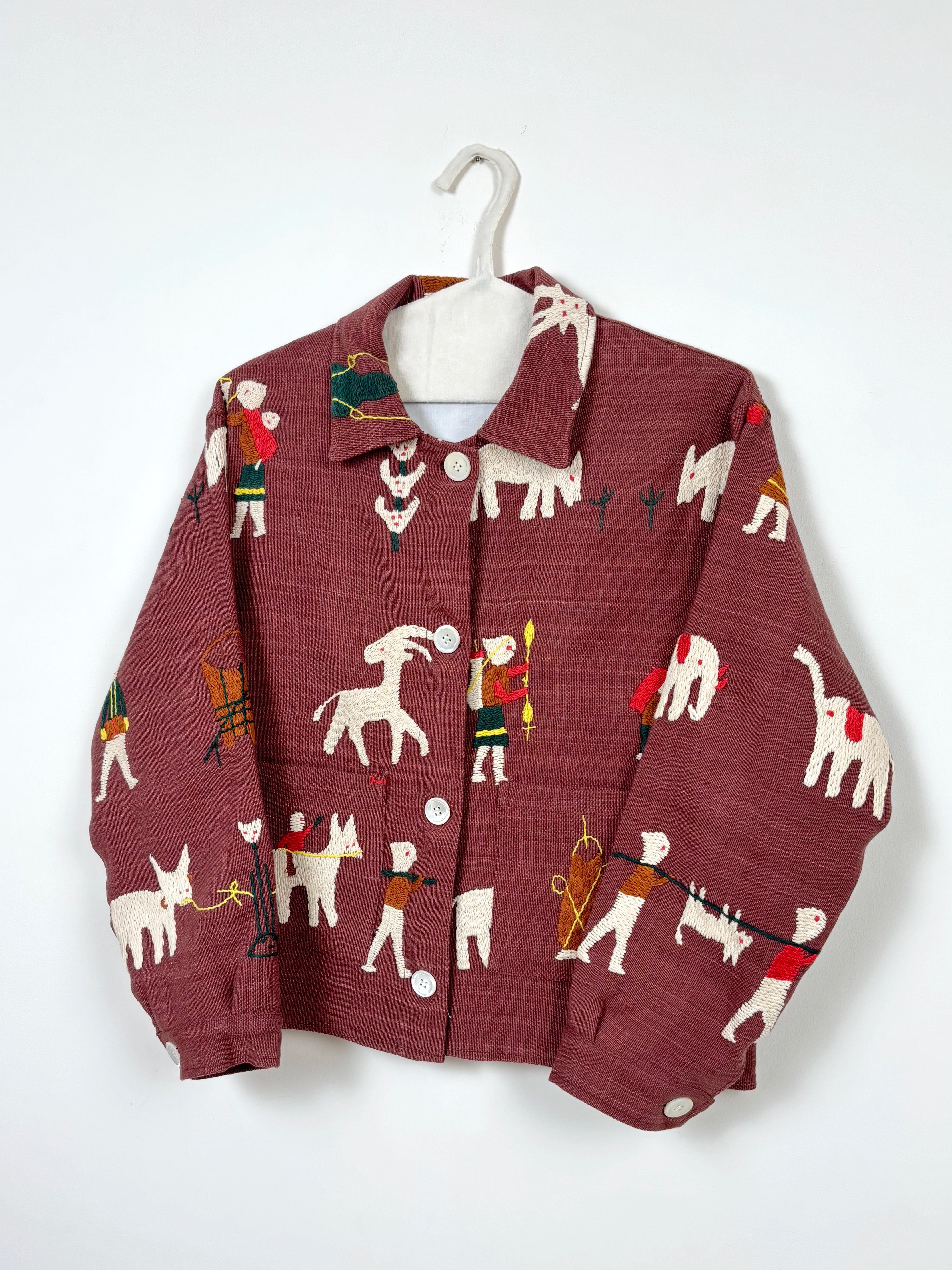 Children on donkeys scene jacket
