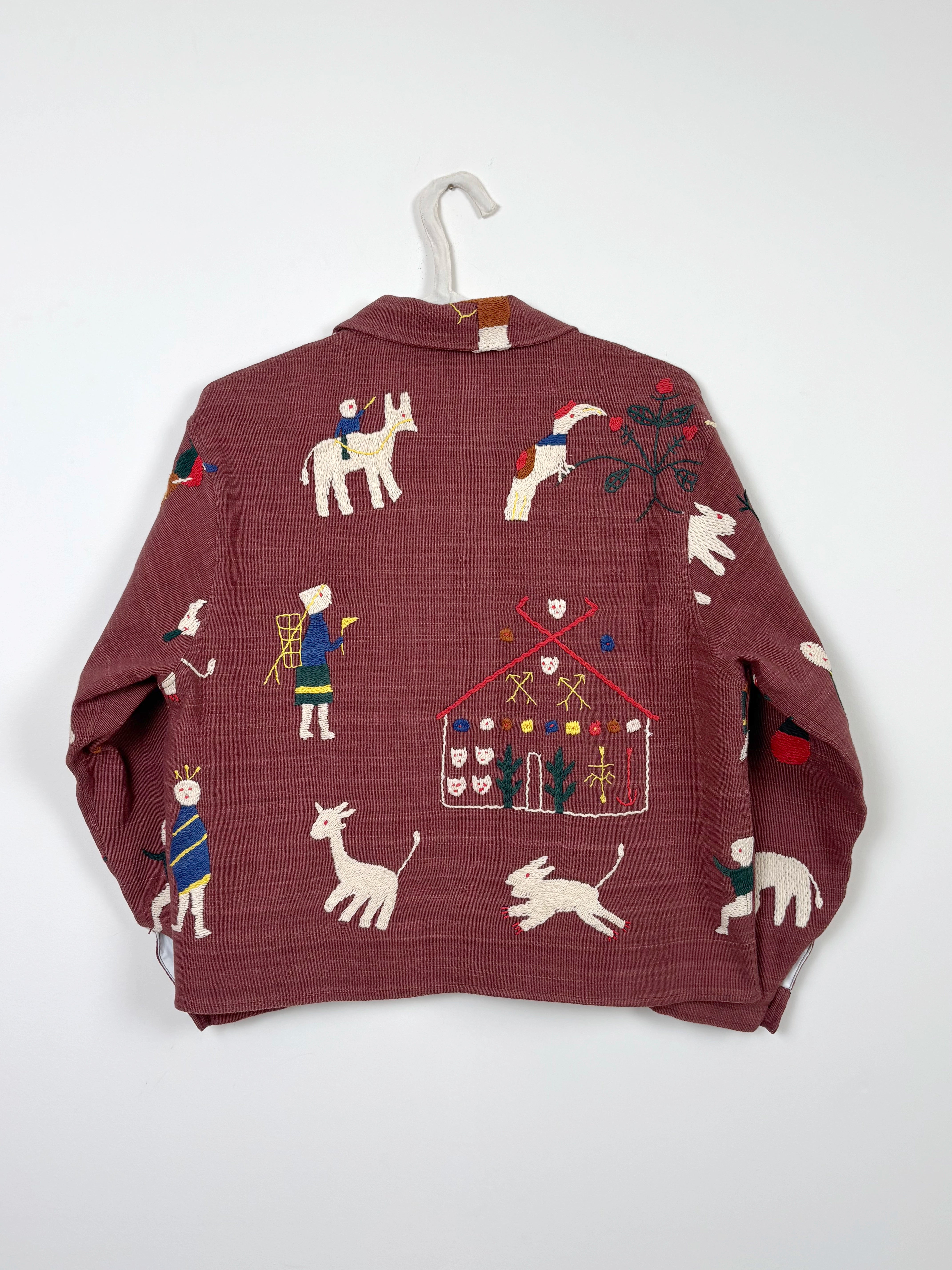 Children on donkeys scene jacket