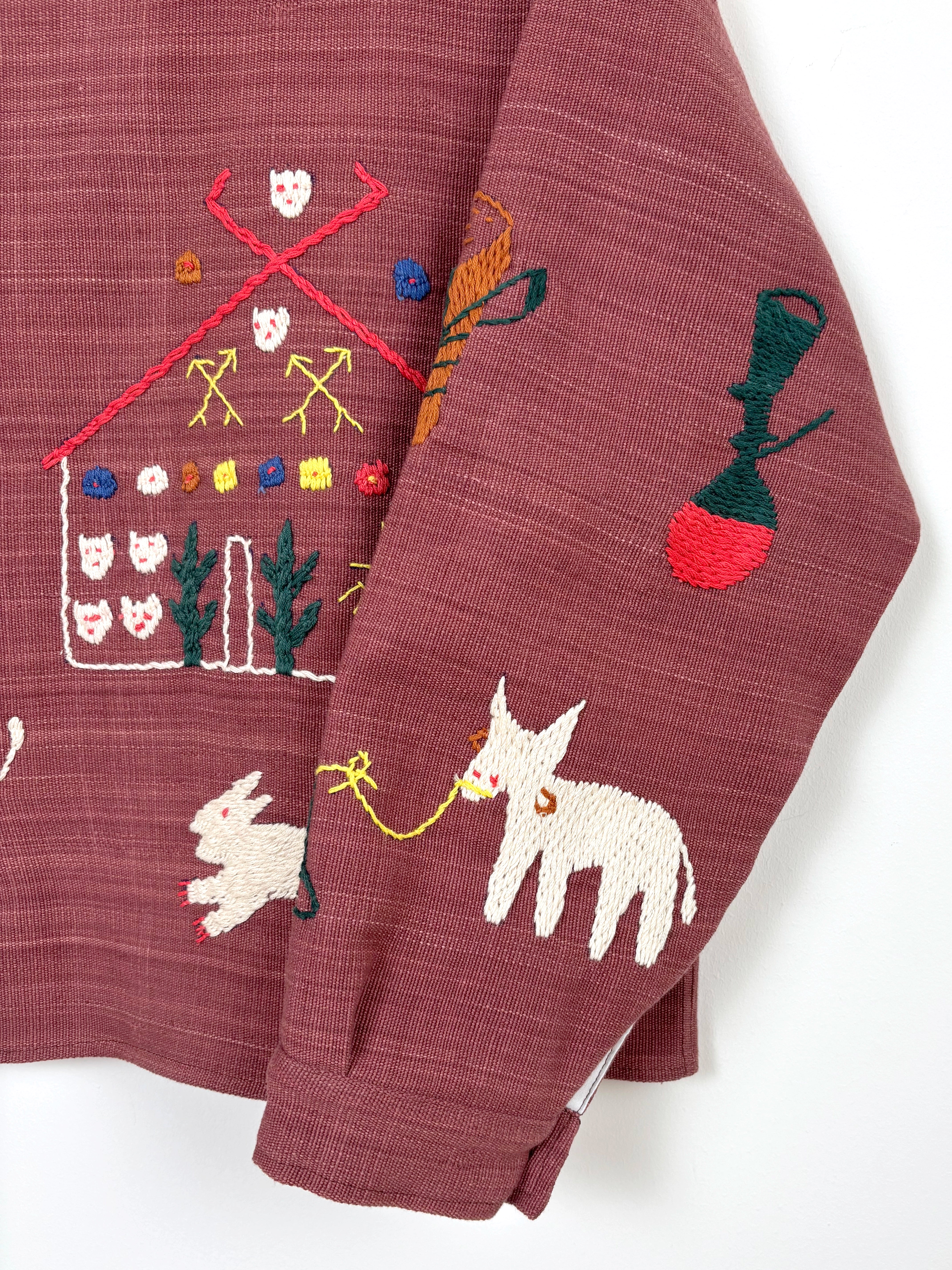Children on donkeys scene jacket