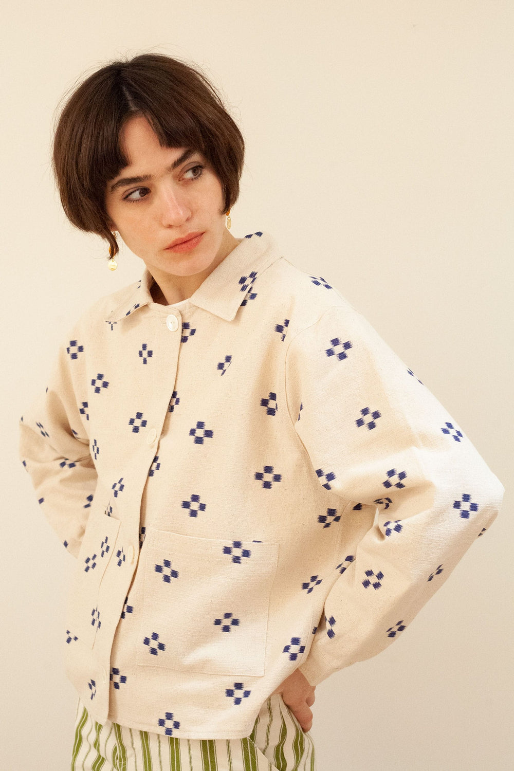 Blue flowers jacket (Large size)
