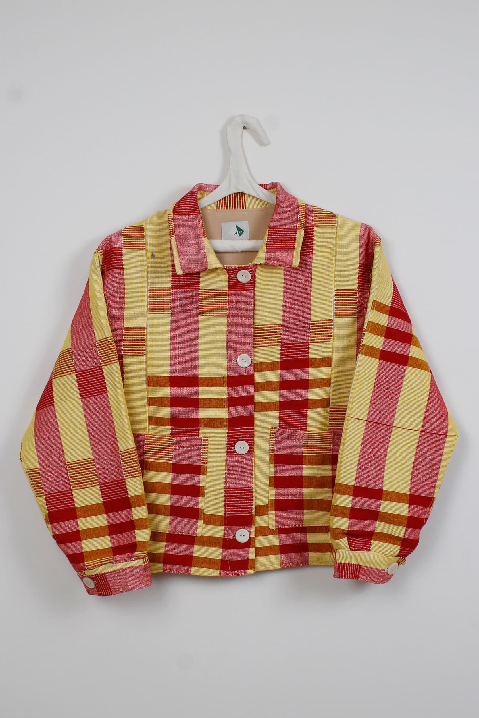 Yellow & pink checked Senegalese jacket