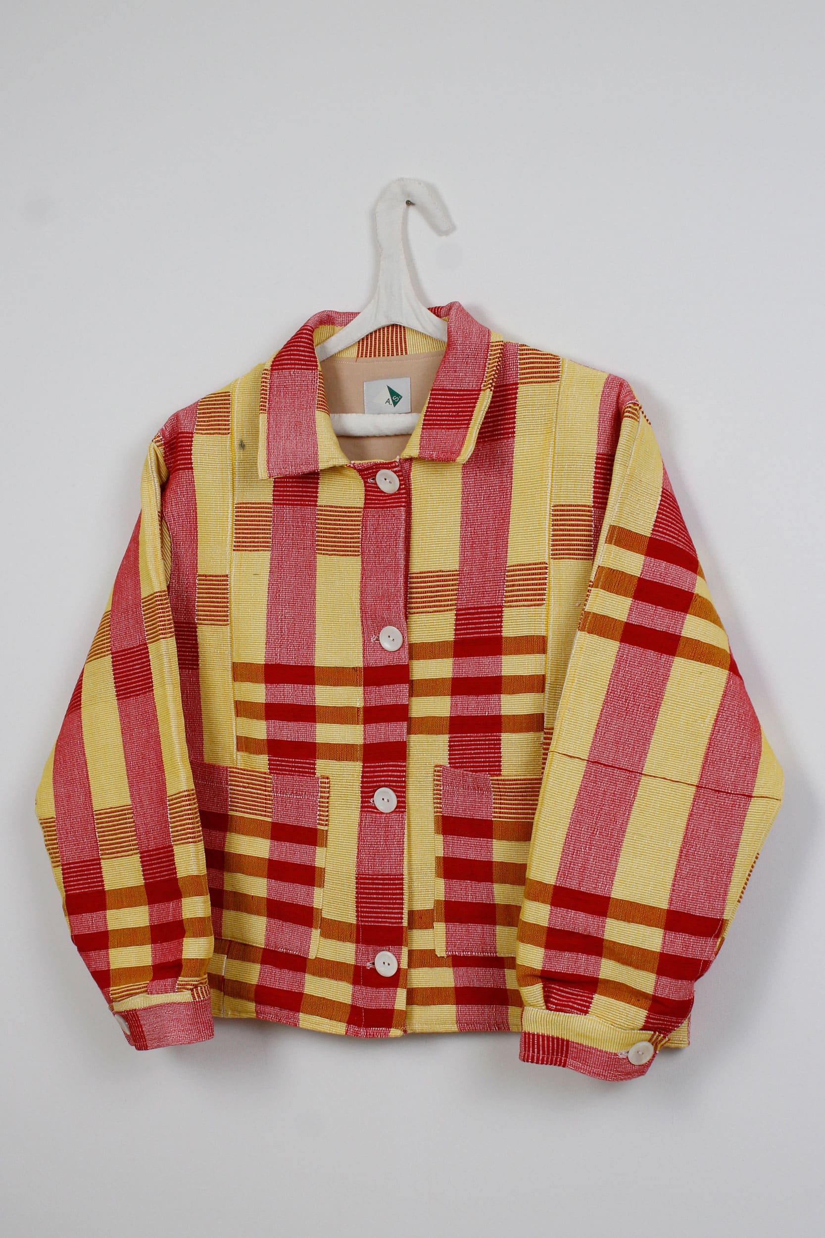 Yellow & pink checked Senegalese jacket