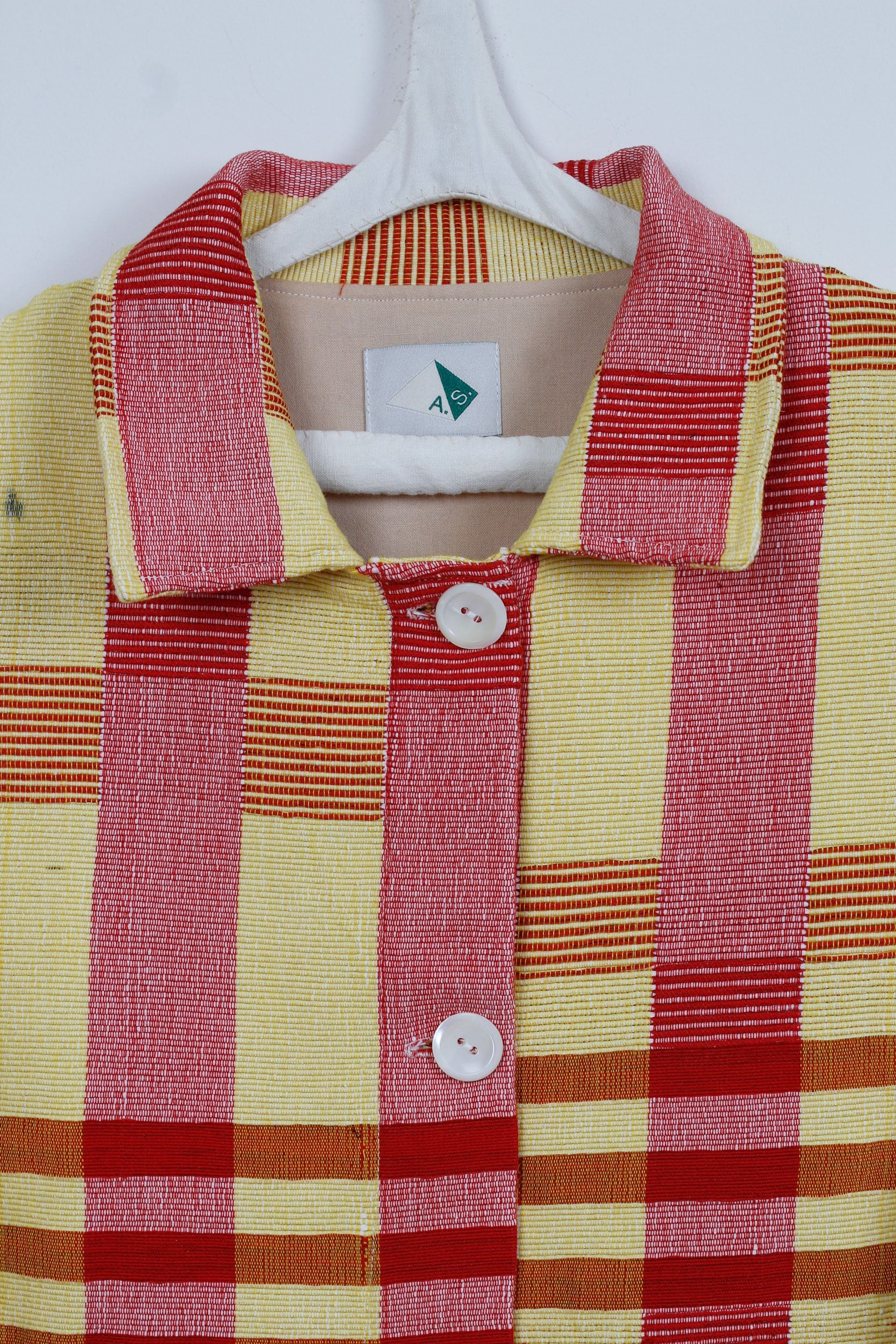 Yellow & pink checked Senegalese jacket