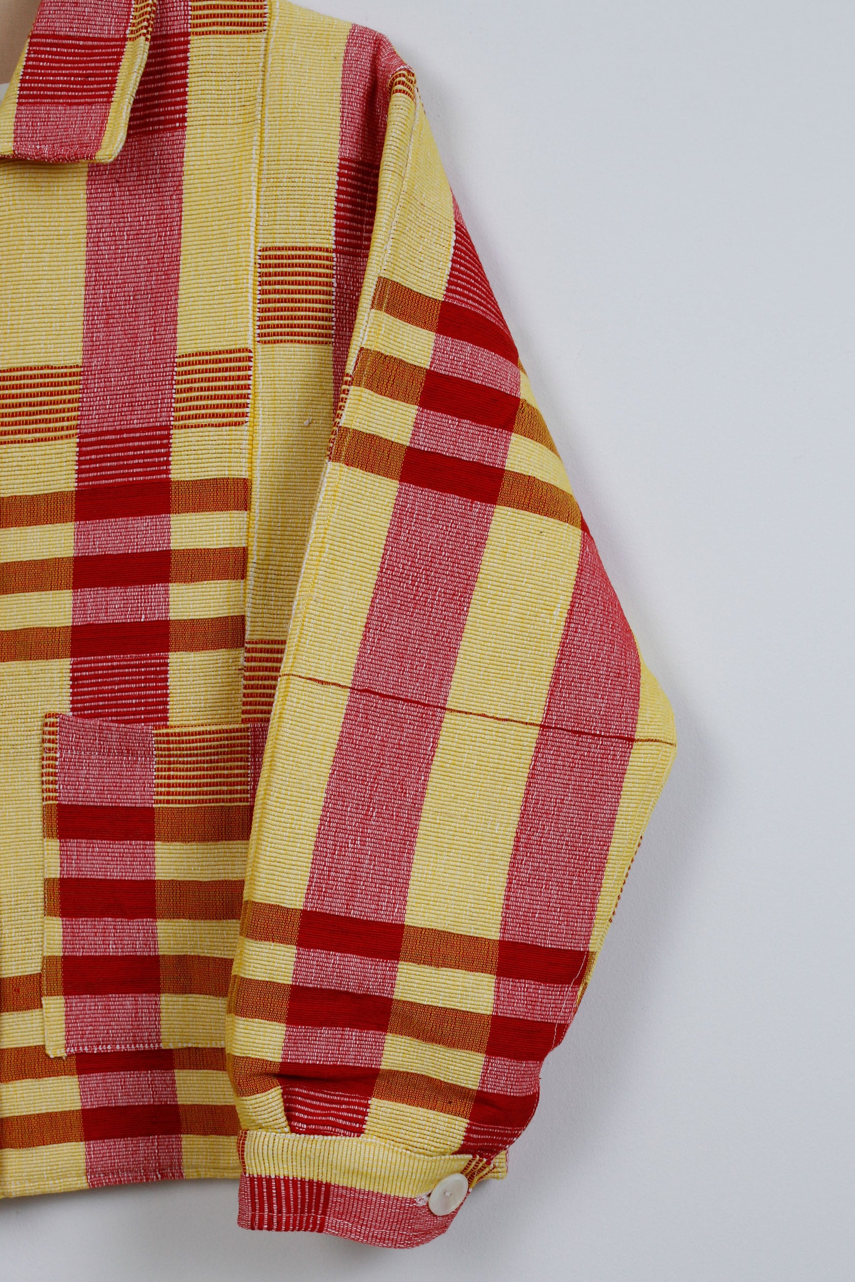 Yellow & pink checked Senegalese jacket