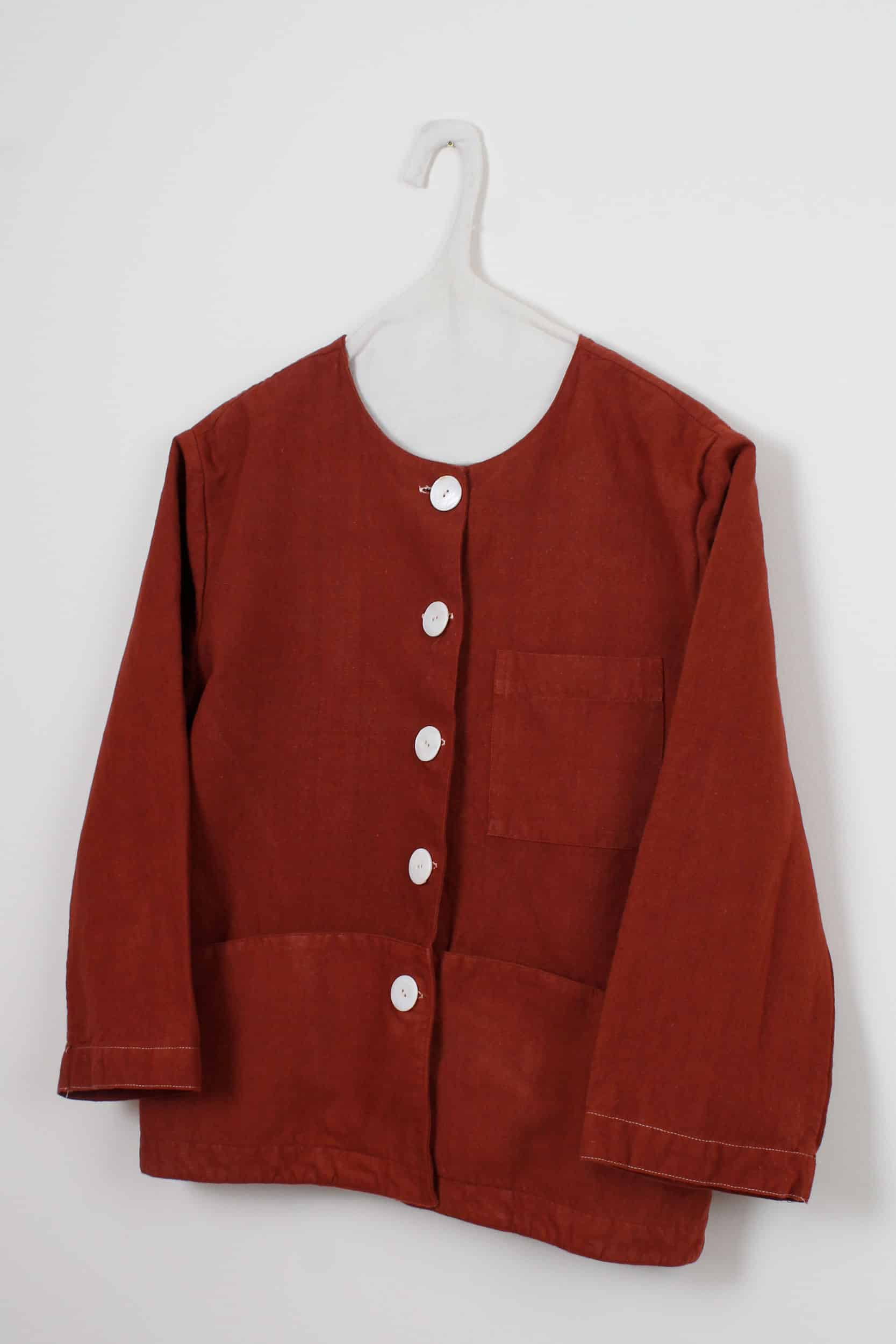 Terracota dyed square pockets jacket