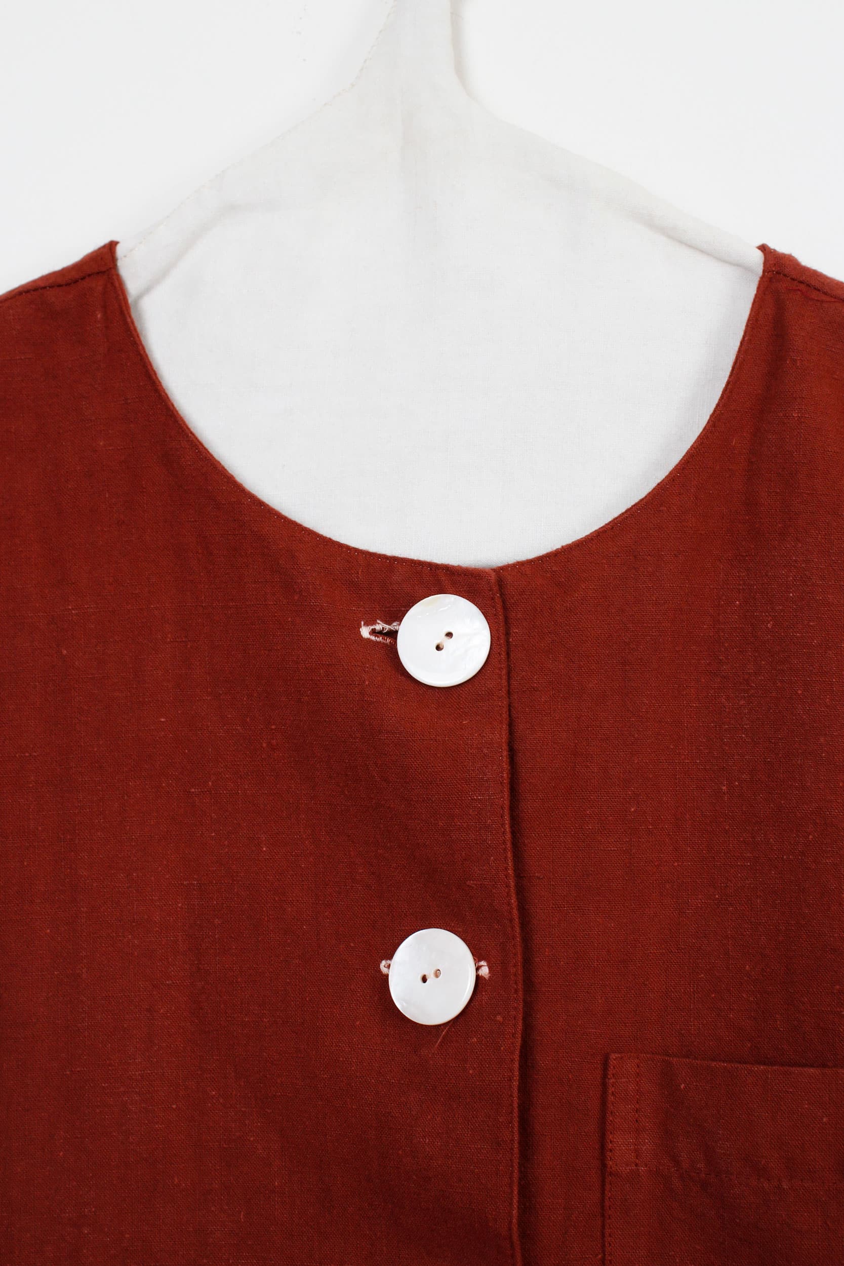 Terracota dyed square pockets jacket