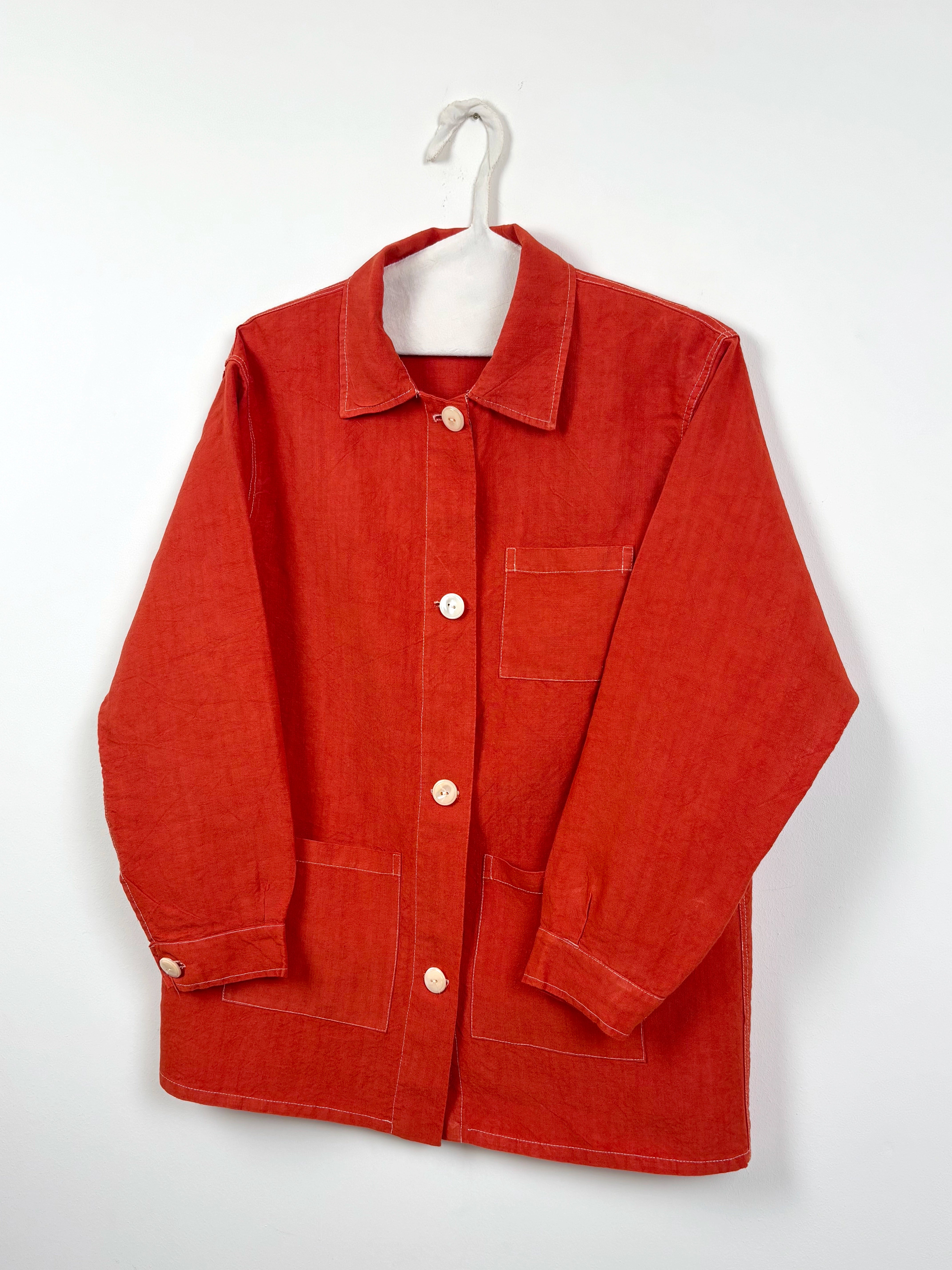 Orange dyed long jacket