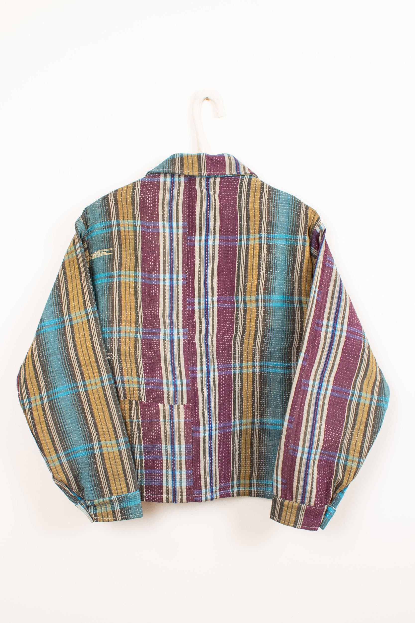 Green & blue patchwork jacket