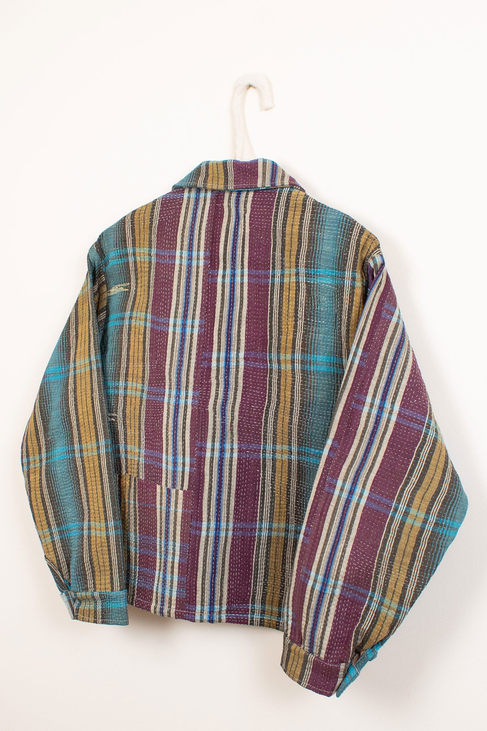 Green & blue patchwork jacket