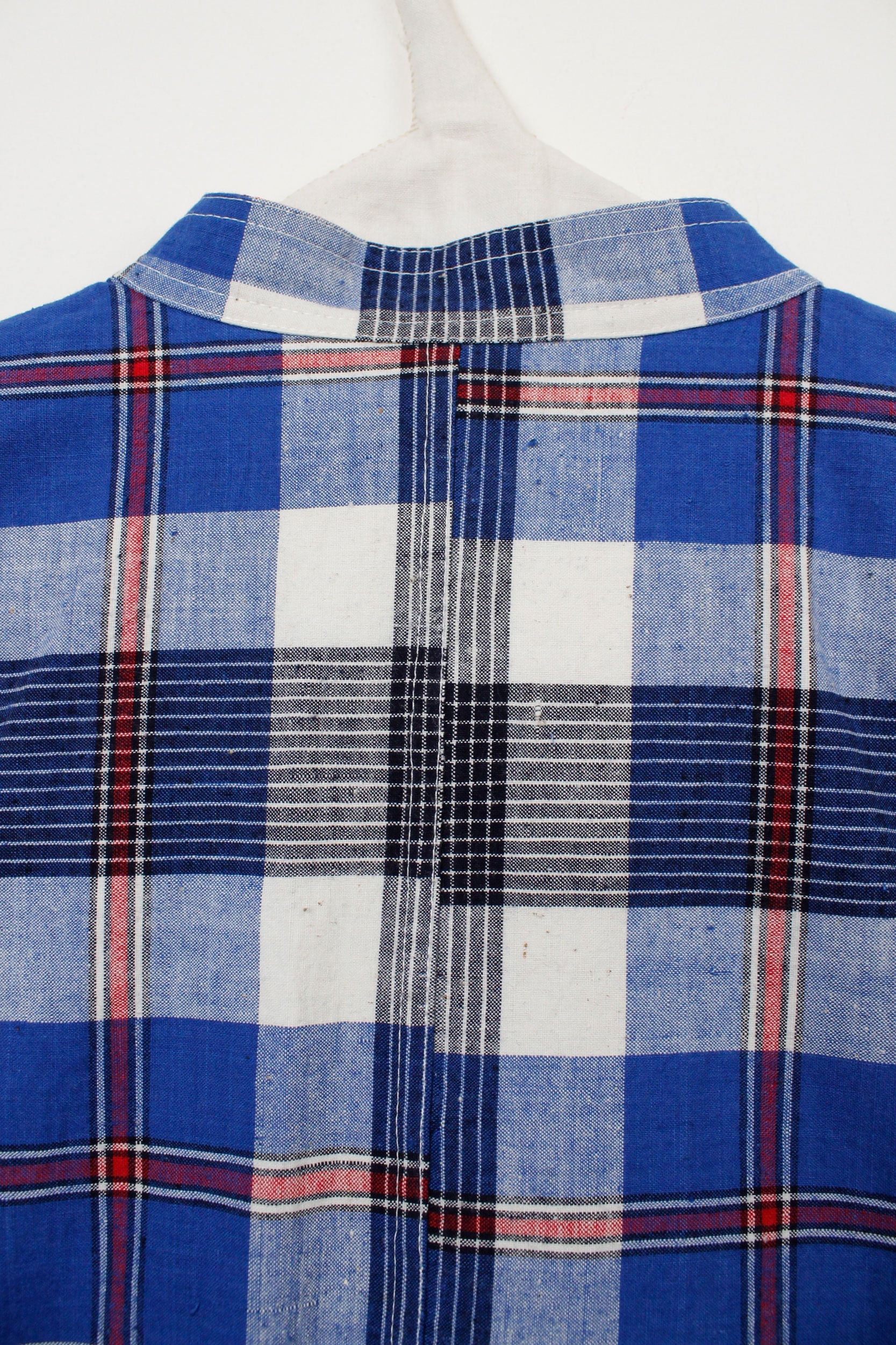 Blue checked mao collar jacket