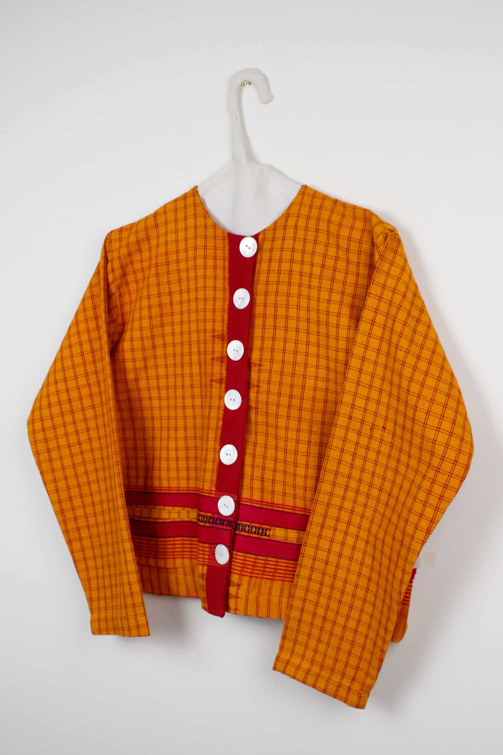 Orange sari short jacket