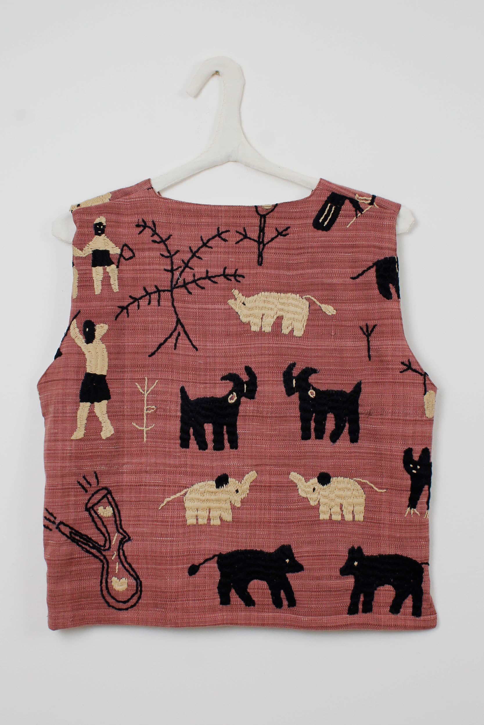Cotton elephants scene vest (Large size) - Limited edition