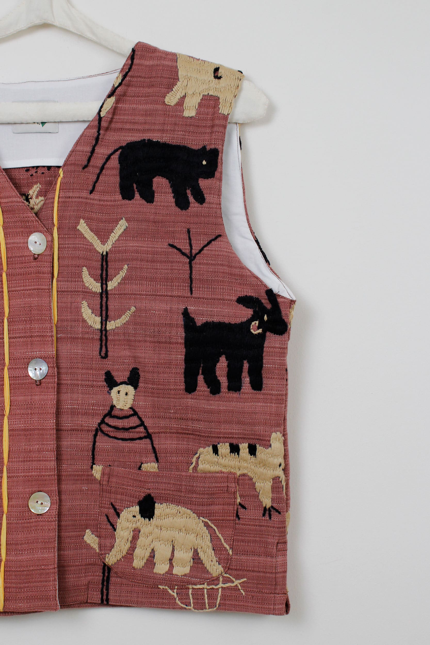 Cotton elephants scene vest (Large size) - Limited edition
