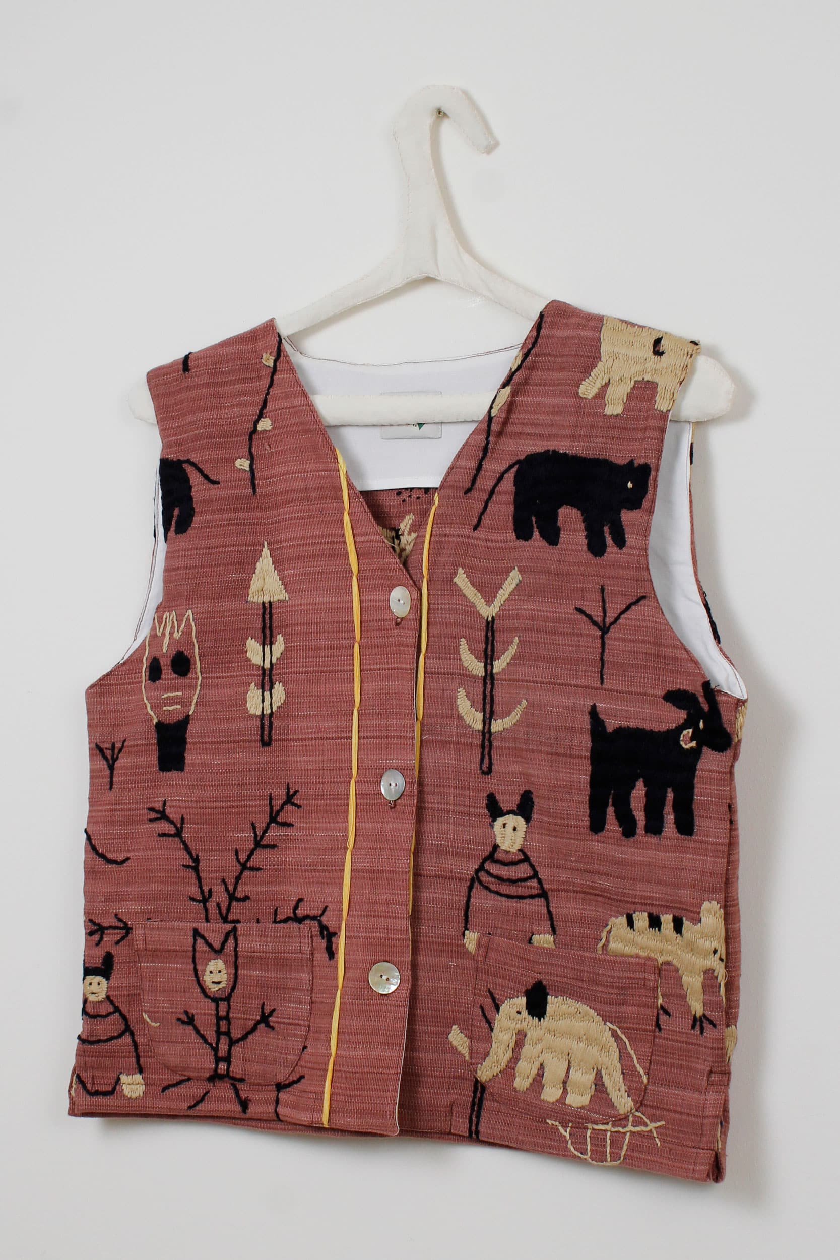 Cotton elephants scene vest (Large size) - Limited edition