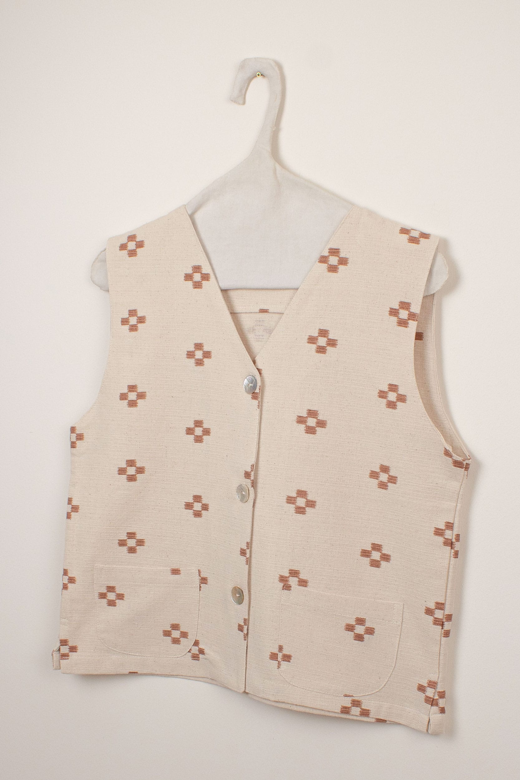 Brown flowers vest