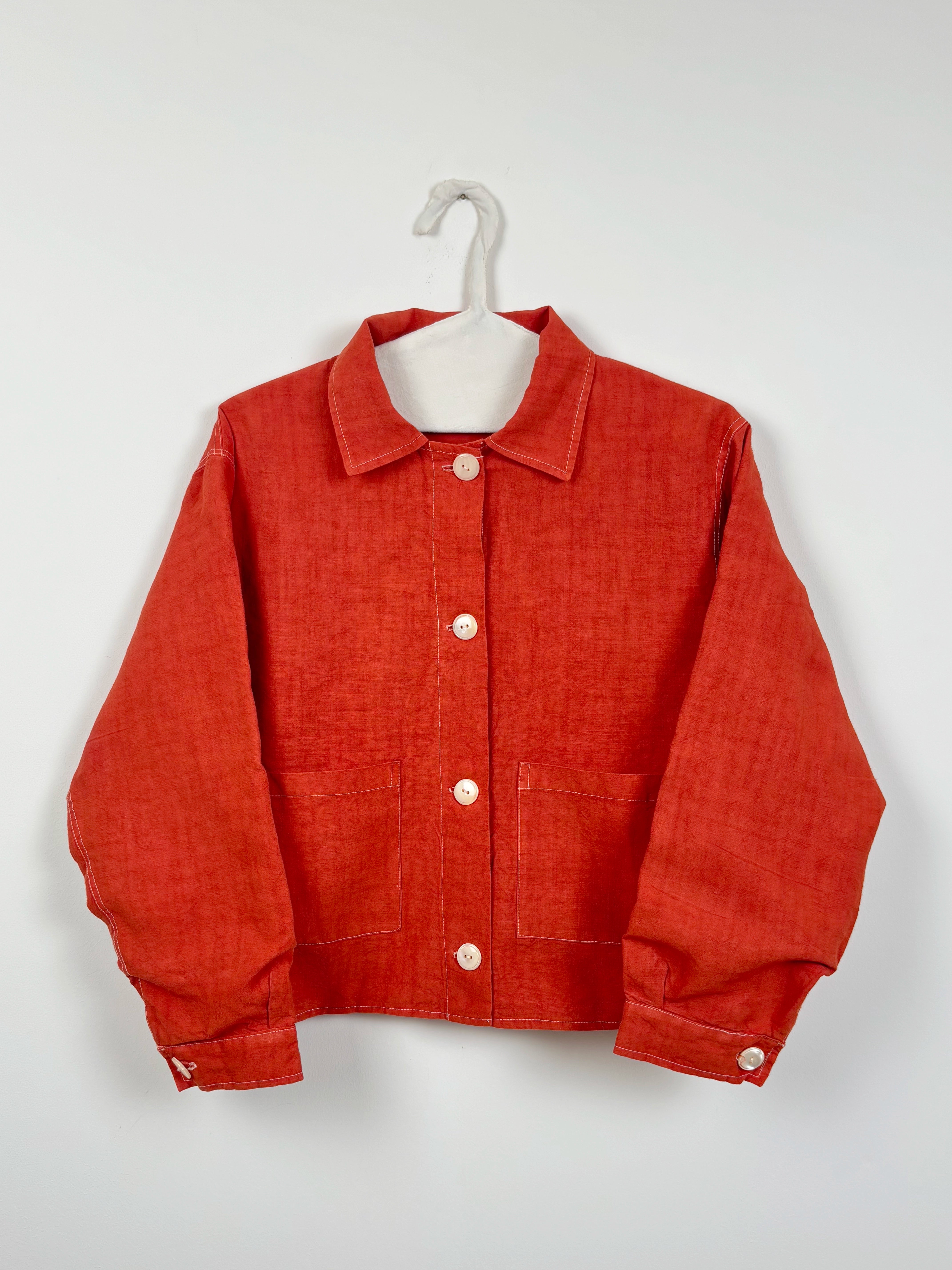 Orange dyed short jacket