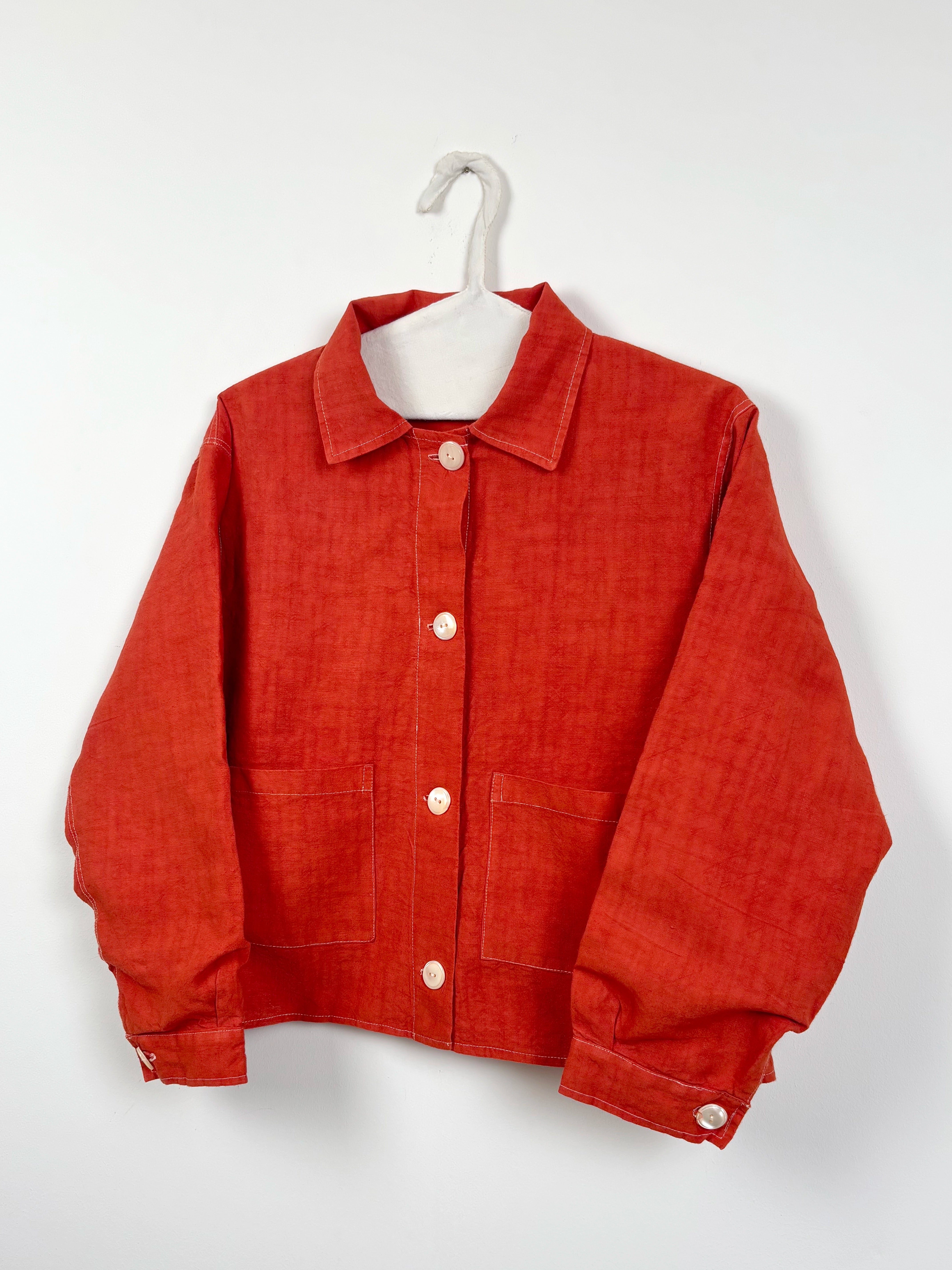 Orange dyed short jacket