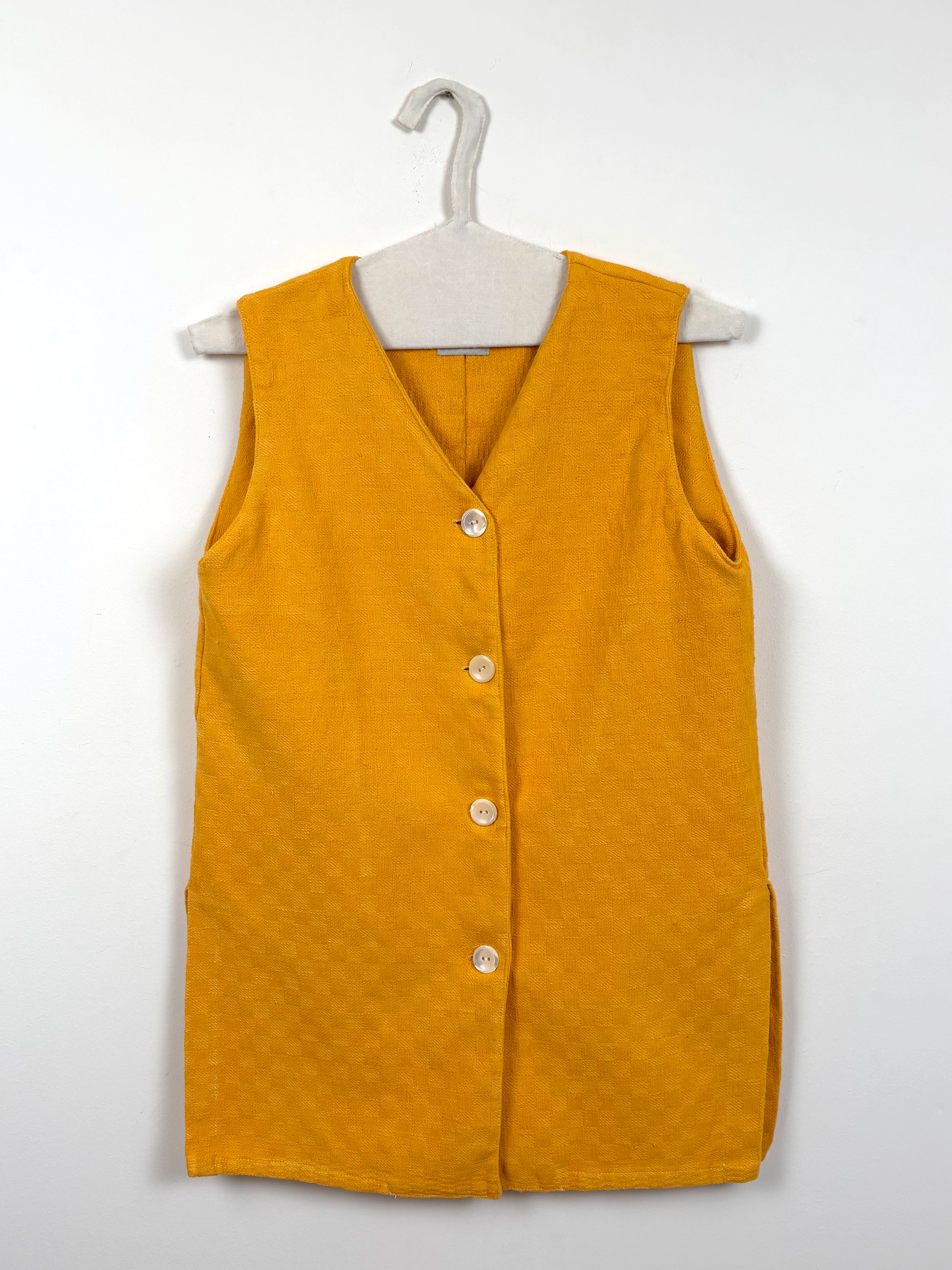 Vibrant yellow dyed long vest