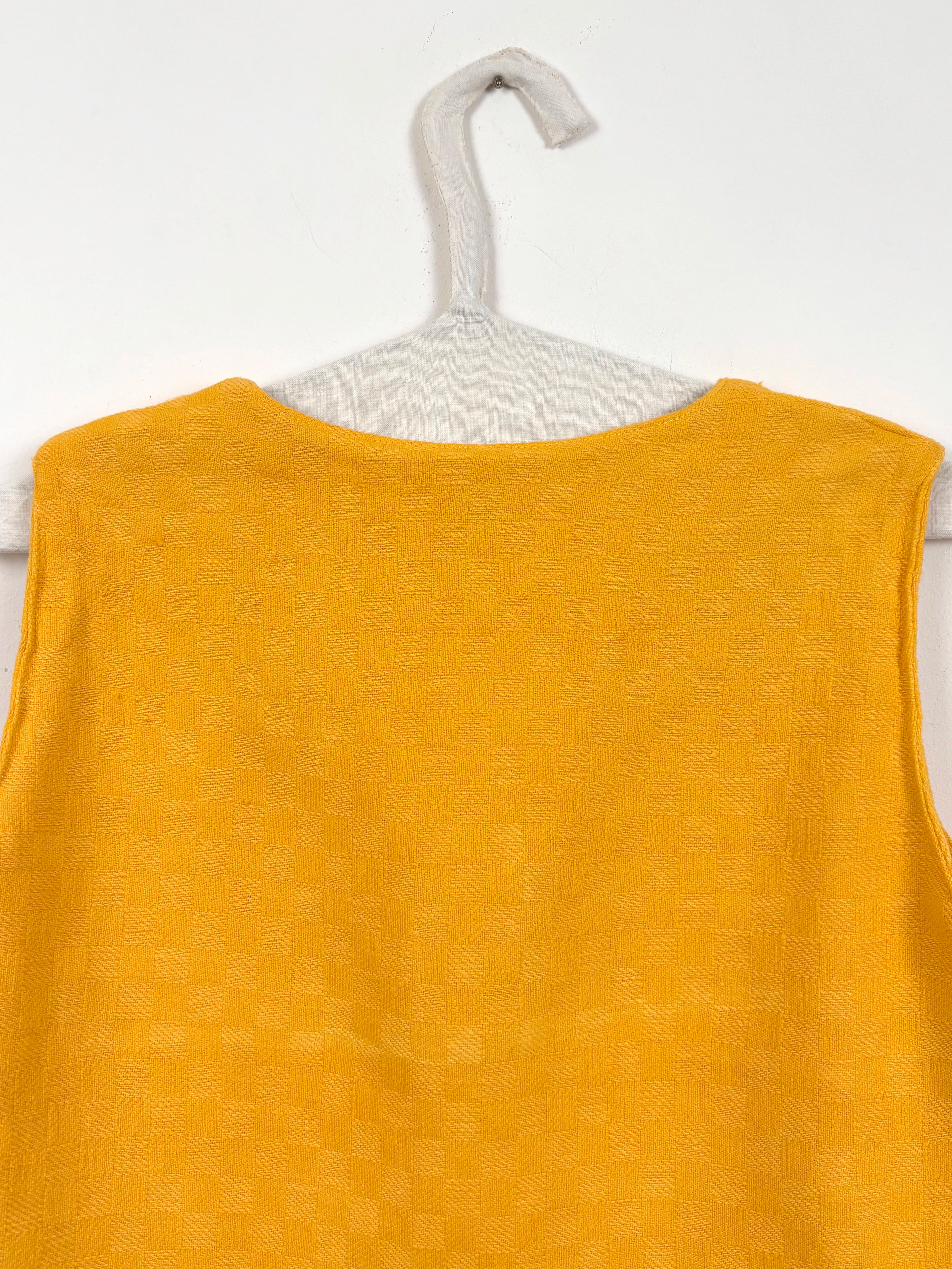 Vibrant yellow dyed long vest